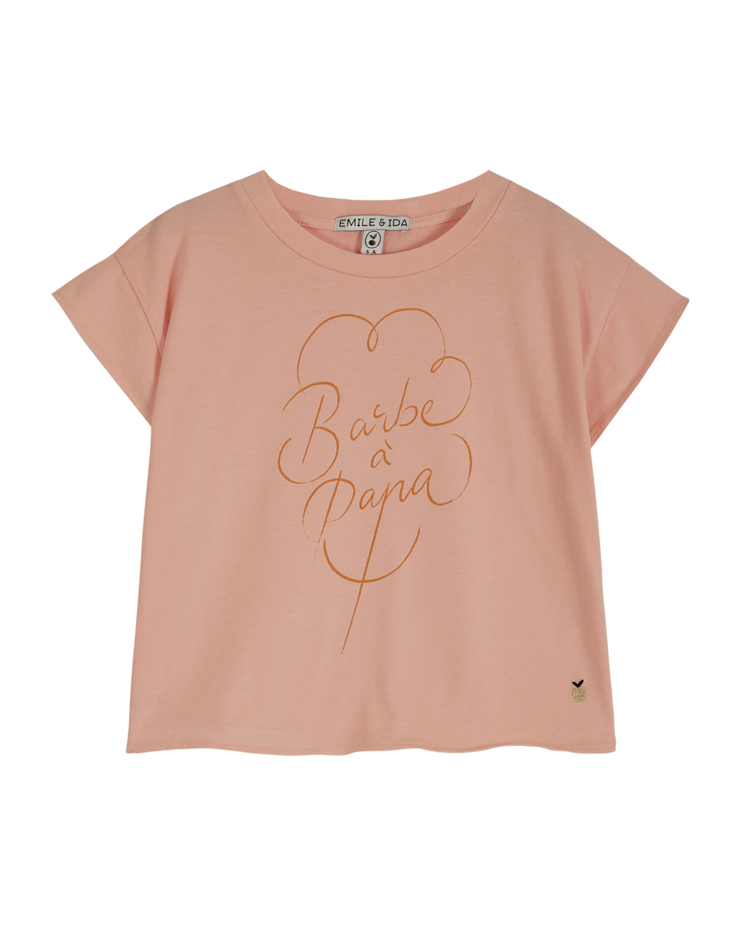 T-shirt coton bio barbe à papa rose