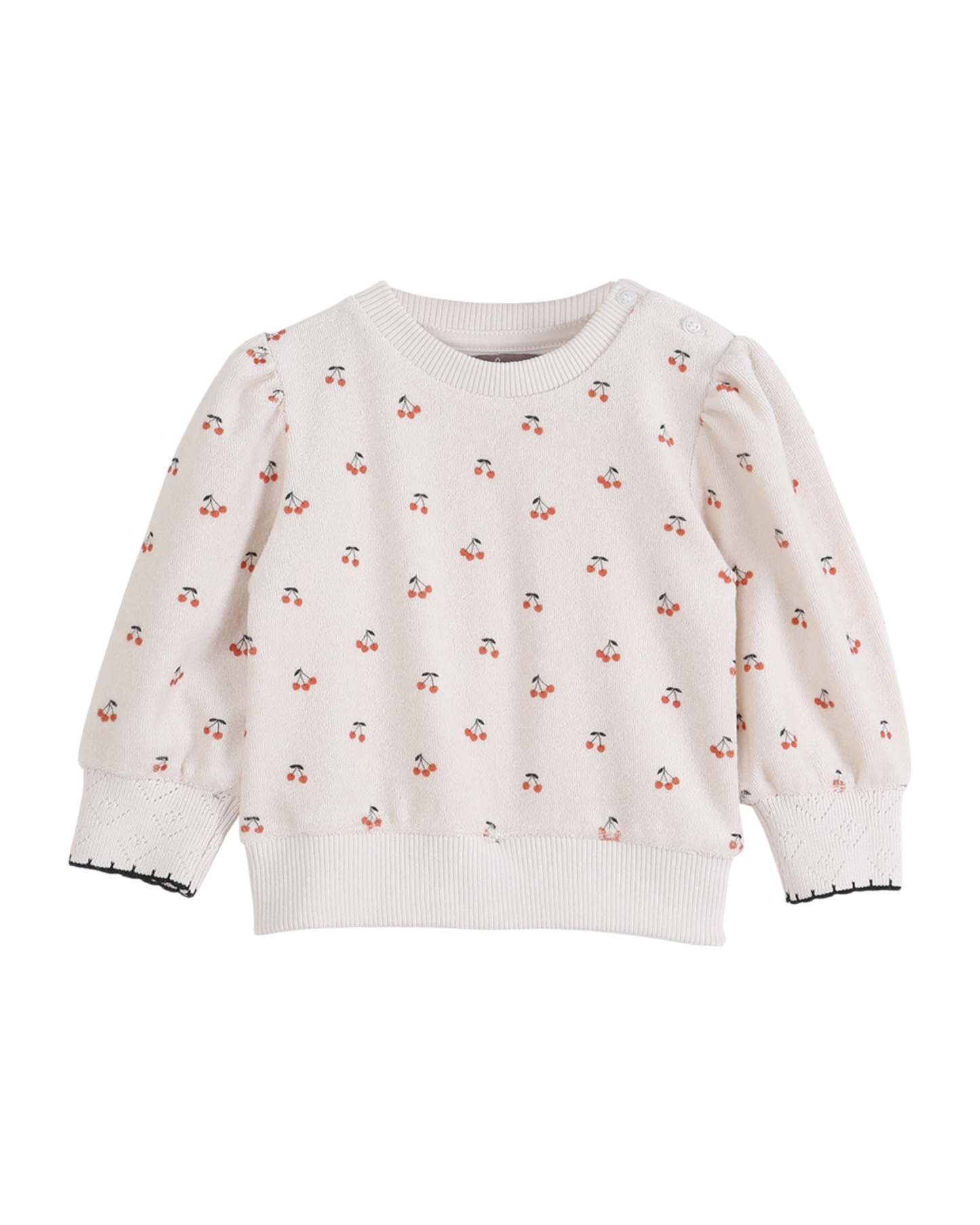 Sweat éponge écru cerises