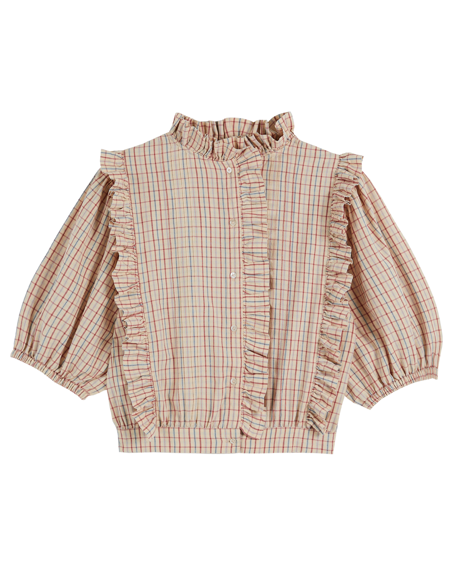 Blouse carreaux vanille