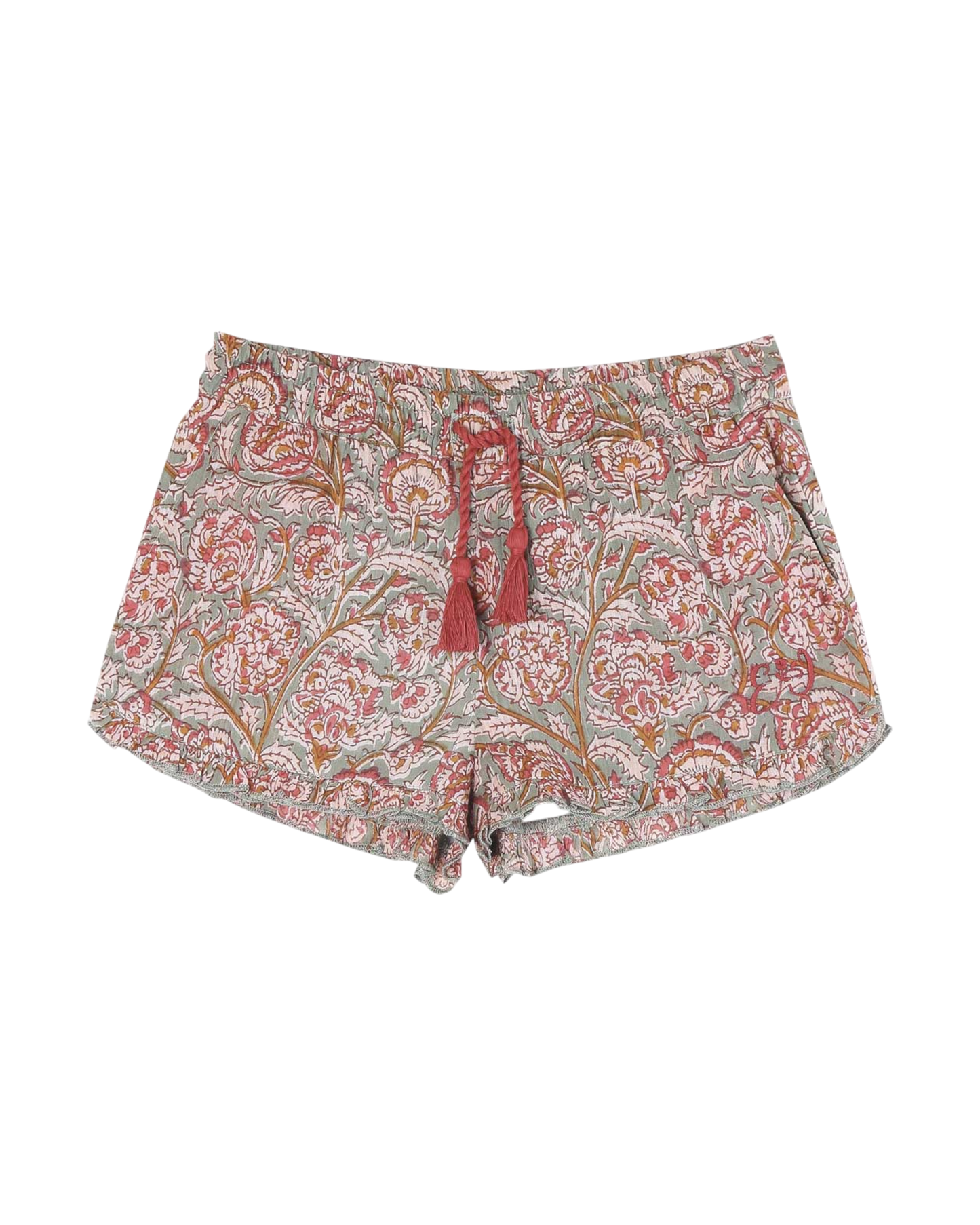 Short à fleurs jade