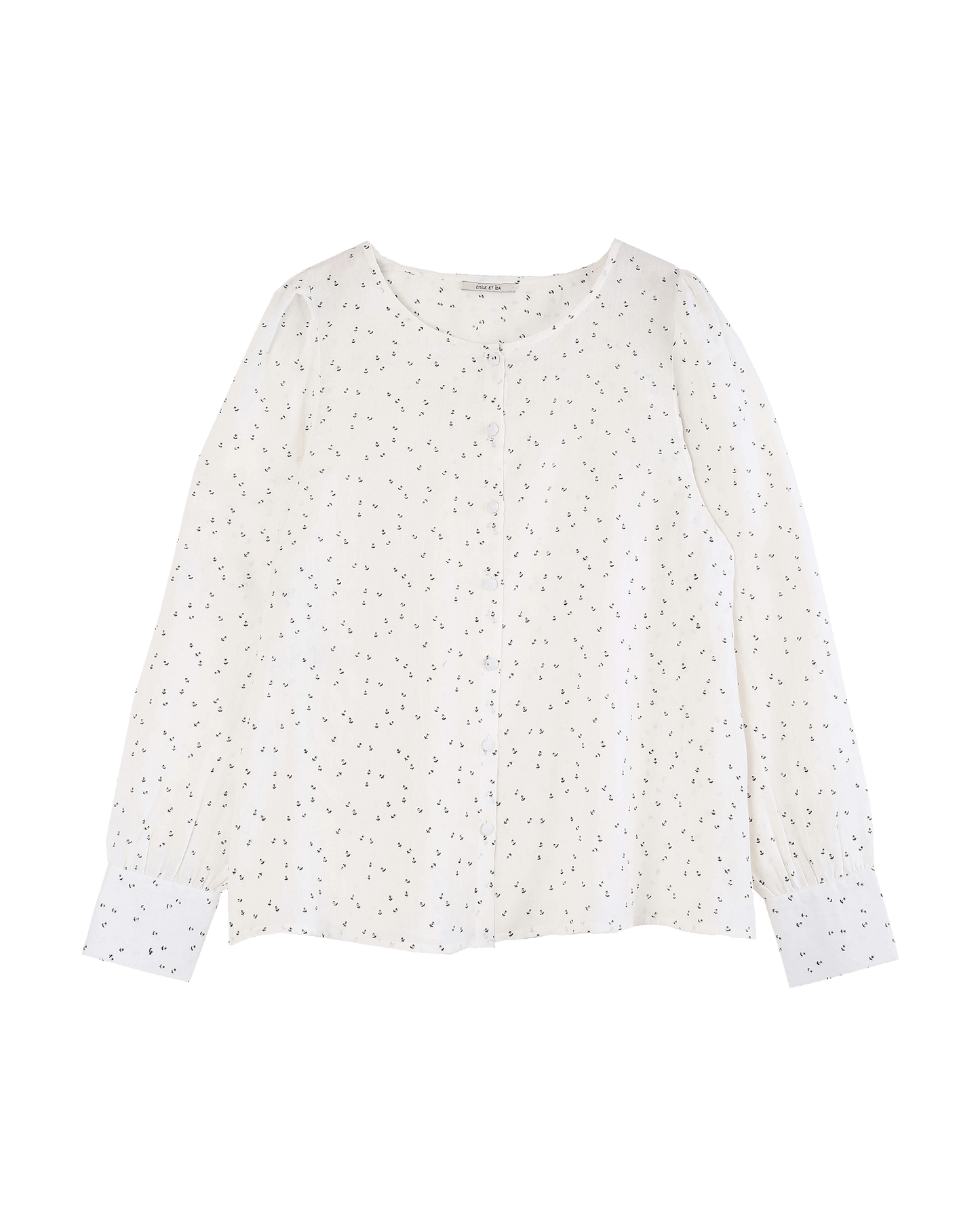 Blouse écru fleurettes