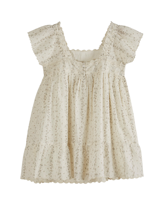 Robe voile de coton rosier écru