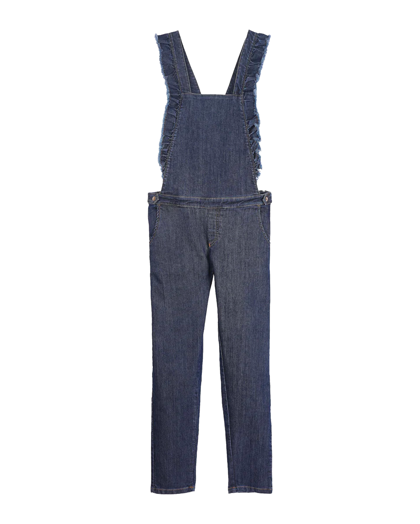 Salopette denim dos croisé bleu brut