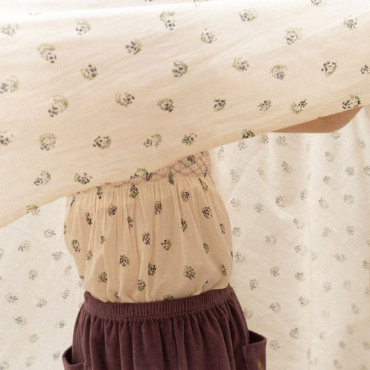 Top voile de coton groseille écru