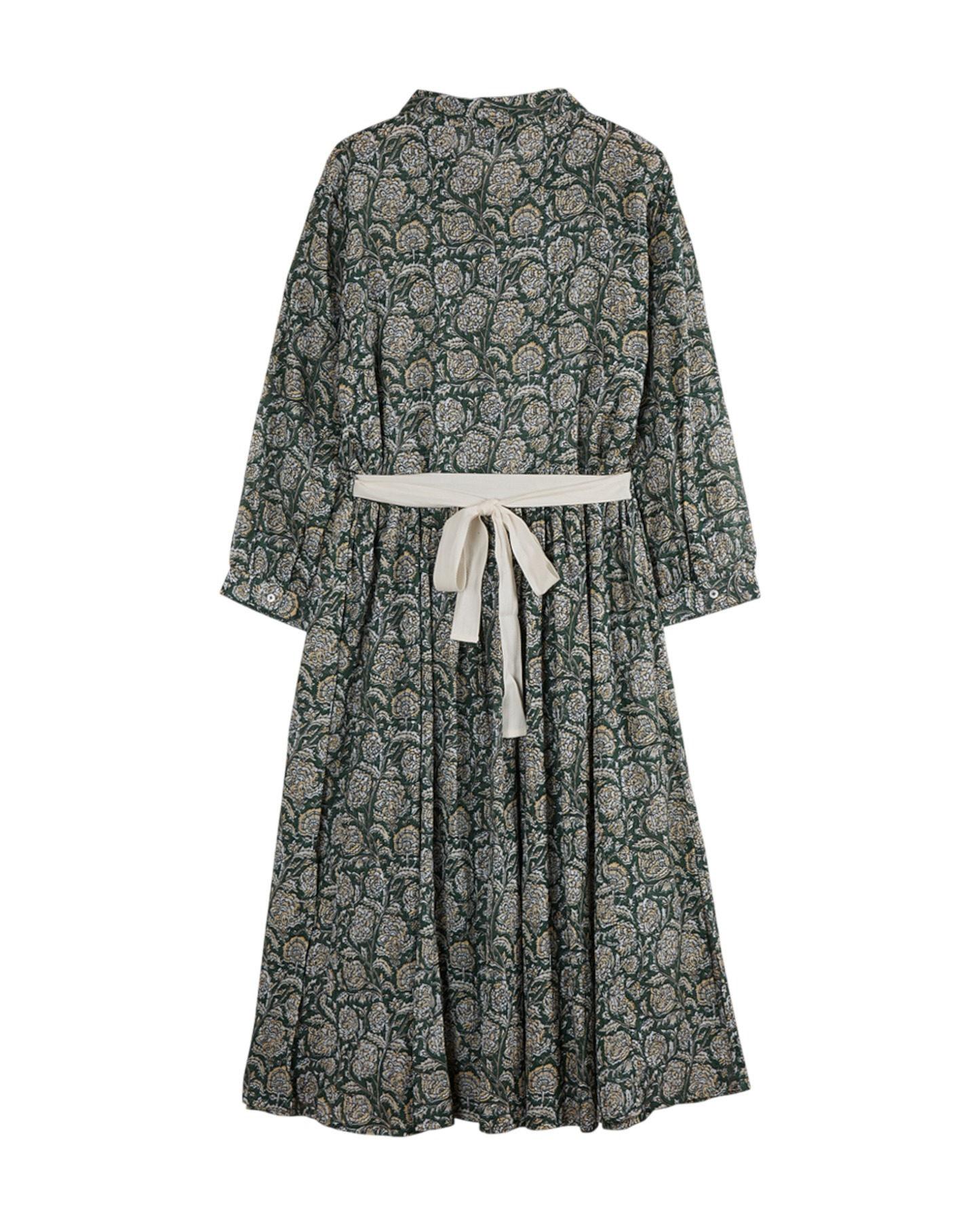Robe longue camélia vert