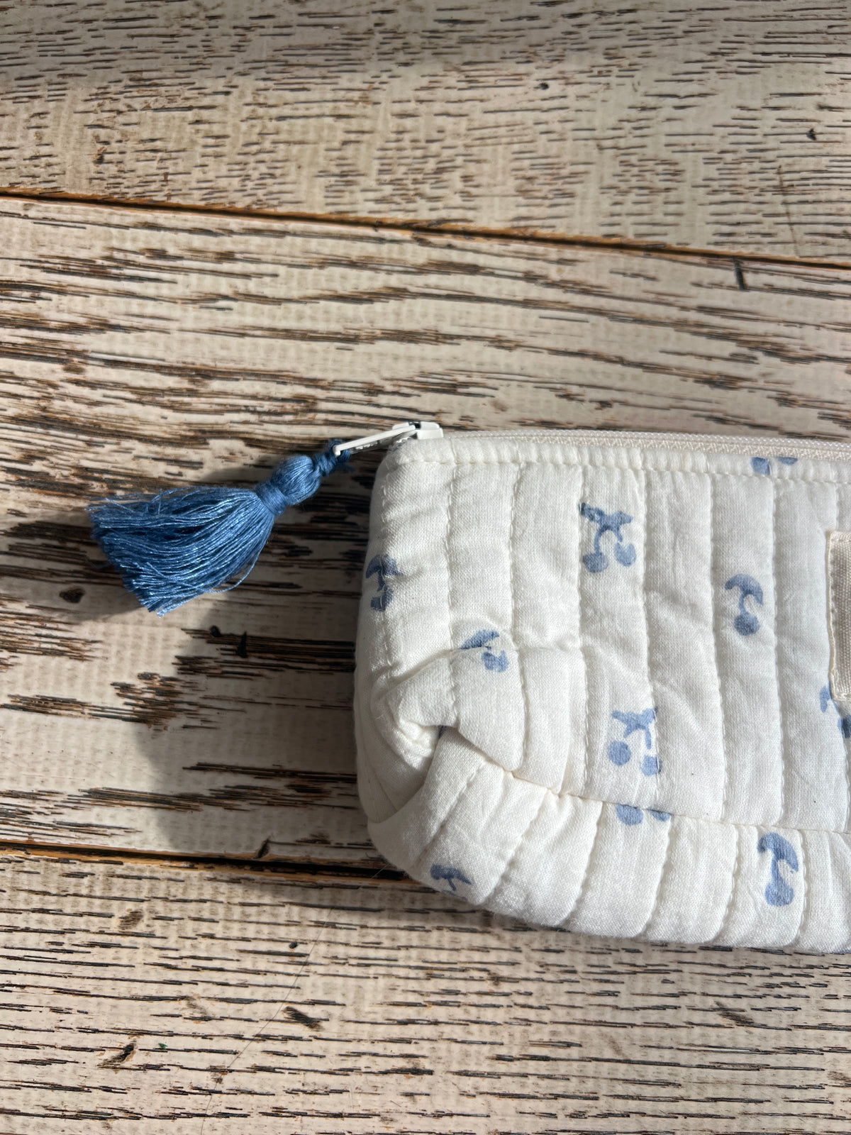 Trousse bagru cerisette écru bleu