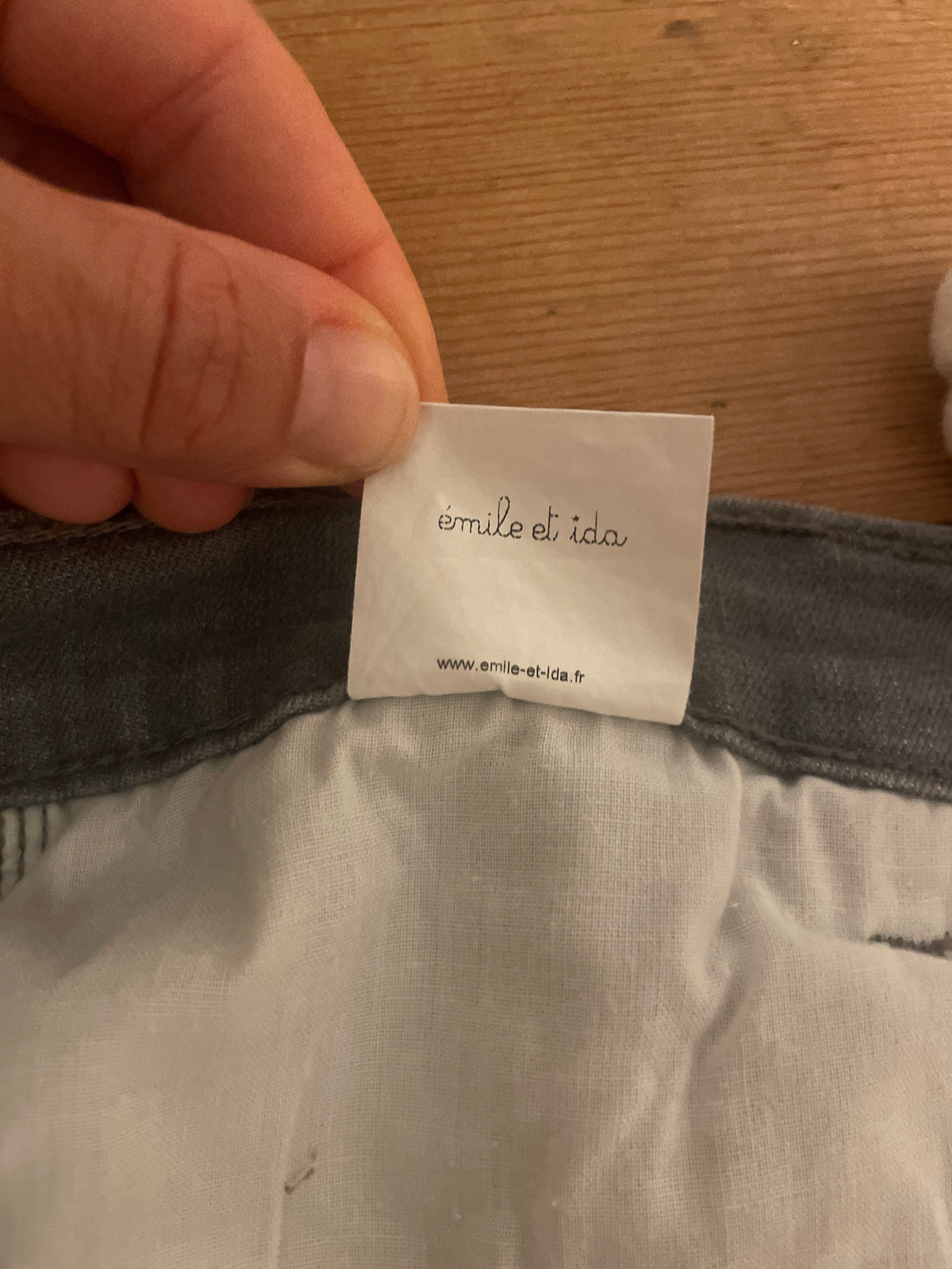 Pantalon slim denim stretch gris
