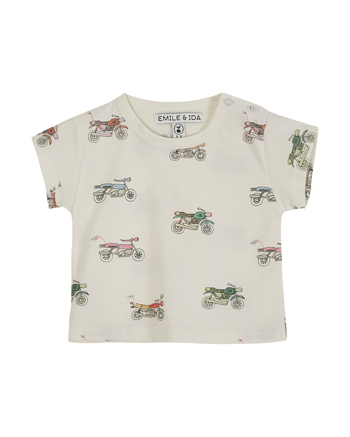 T-shirt coton bio moto écru