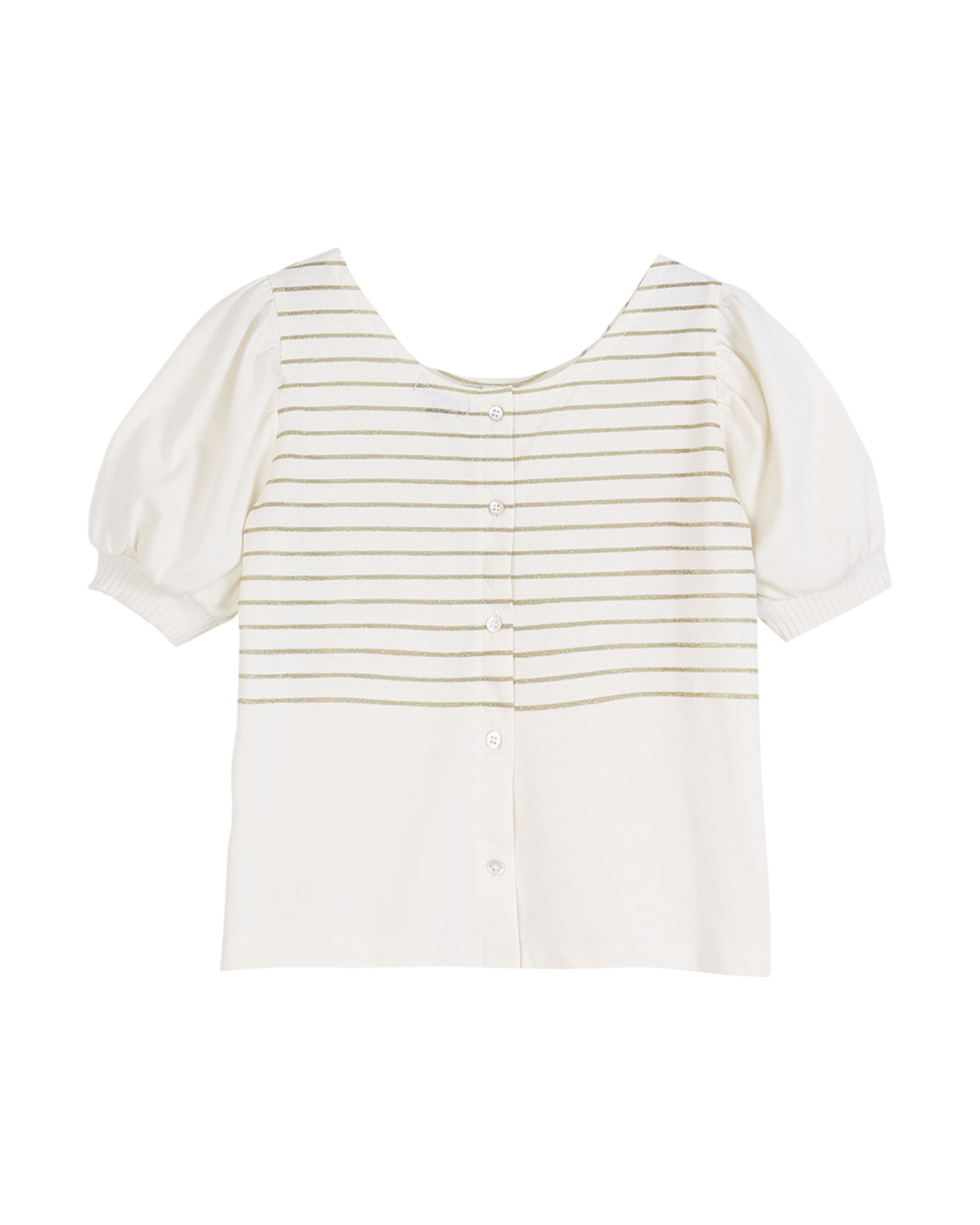 T-shirt marinière coton bio rayures écru