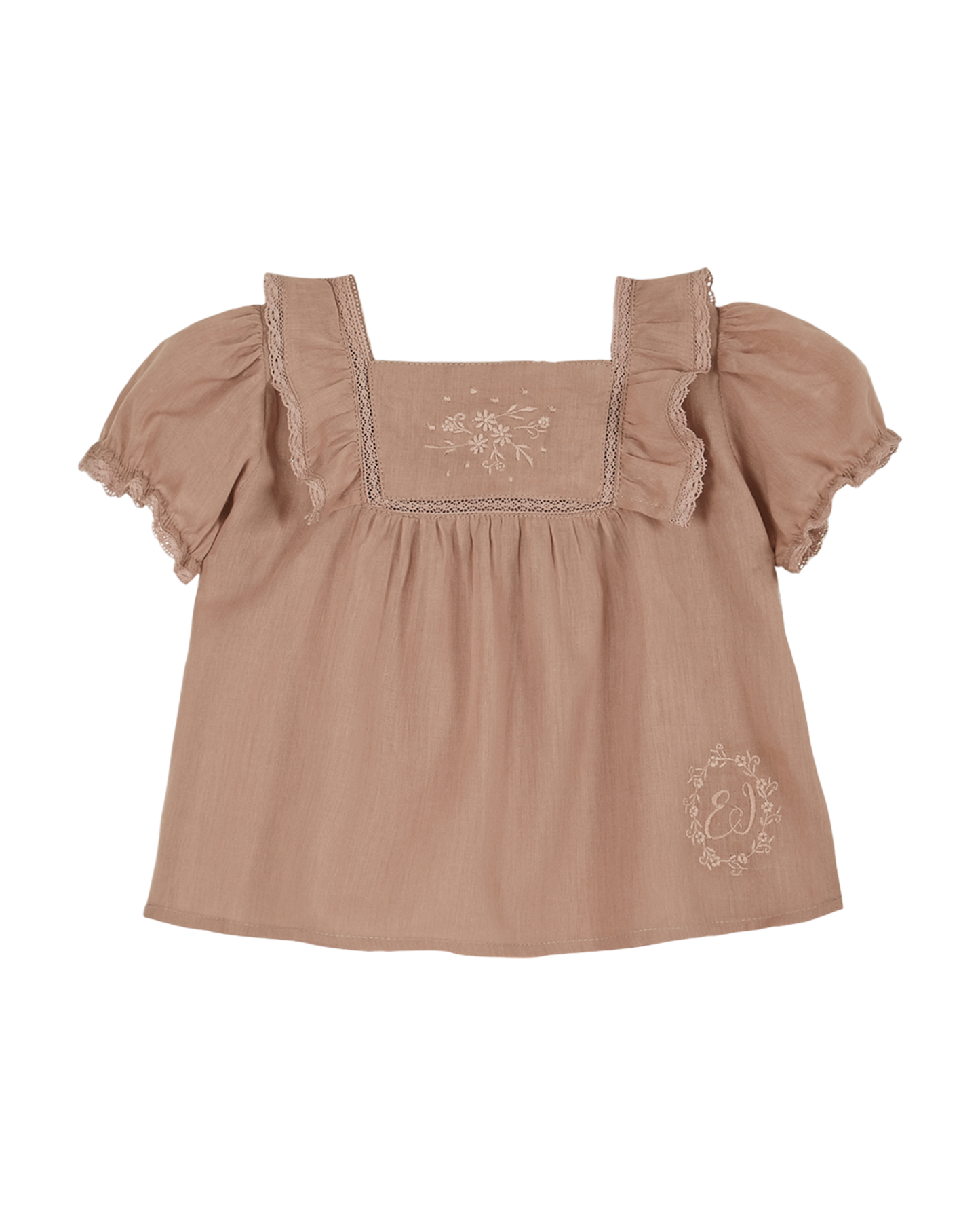 Blouse voile de coton rose
