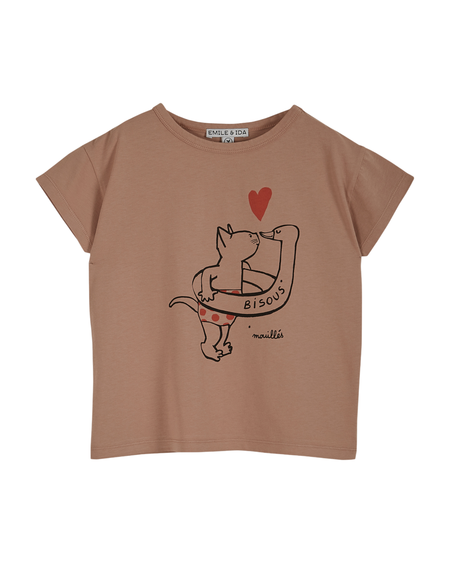 T-shirt chat rose terracotta
