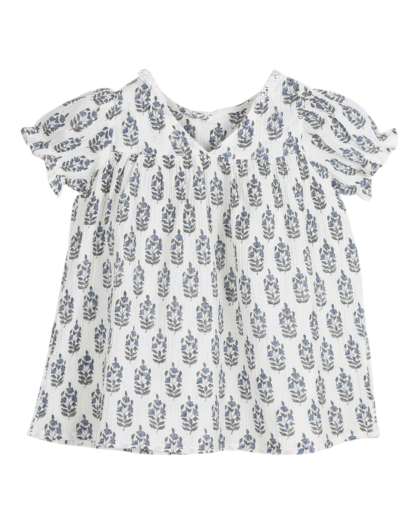 Robe bébé à fleurs écru
