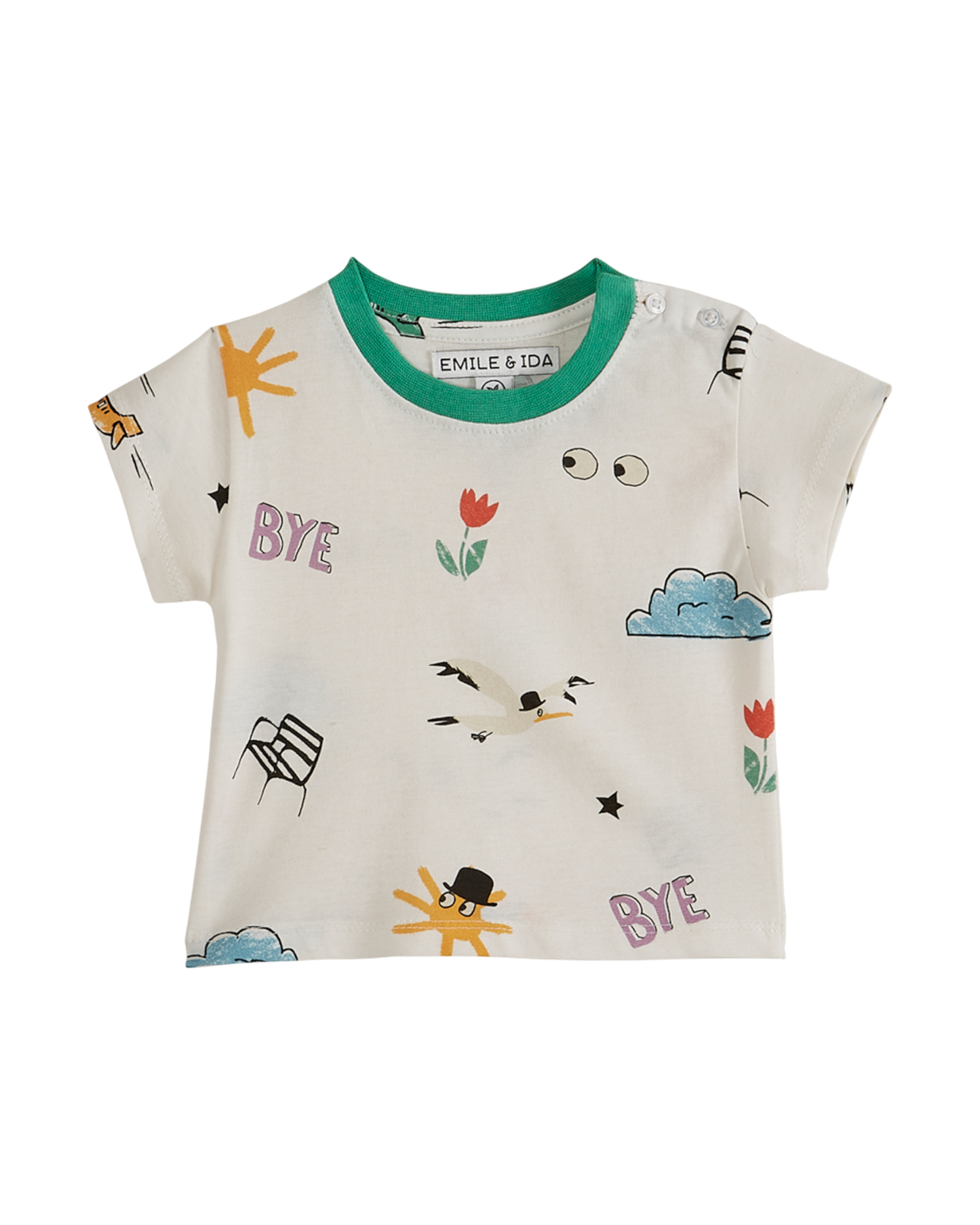 T-shirt coton bio imprimé écru