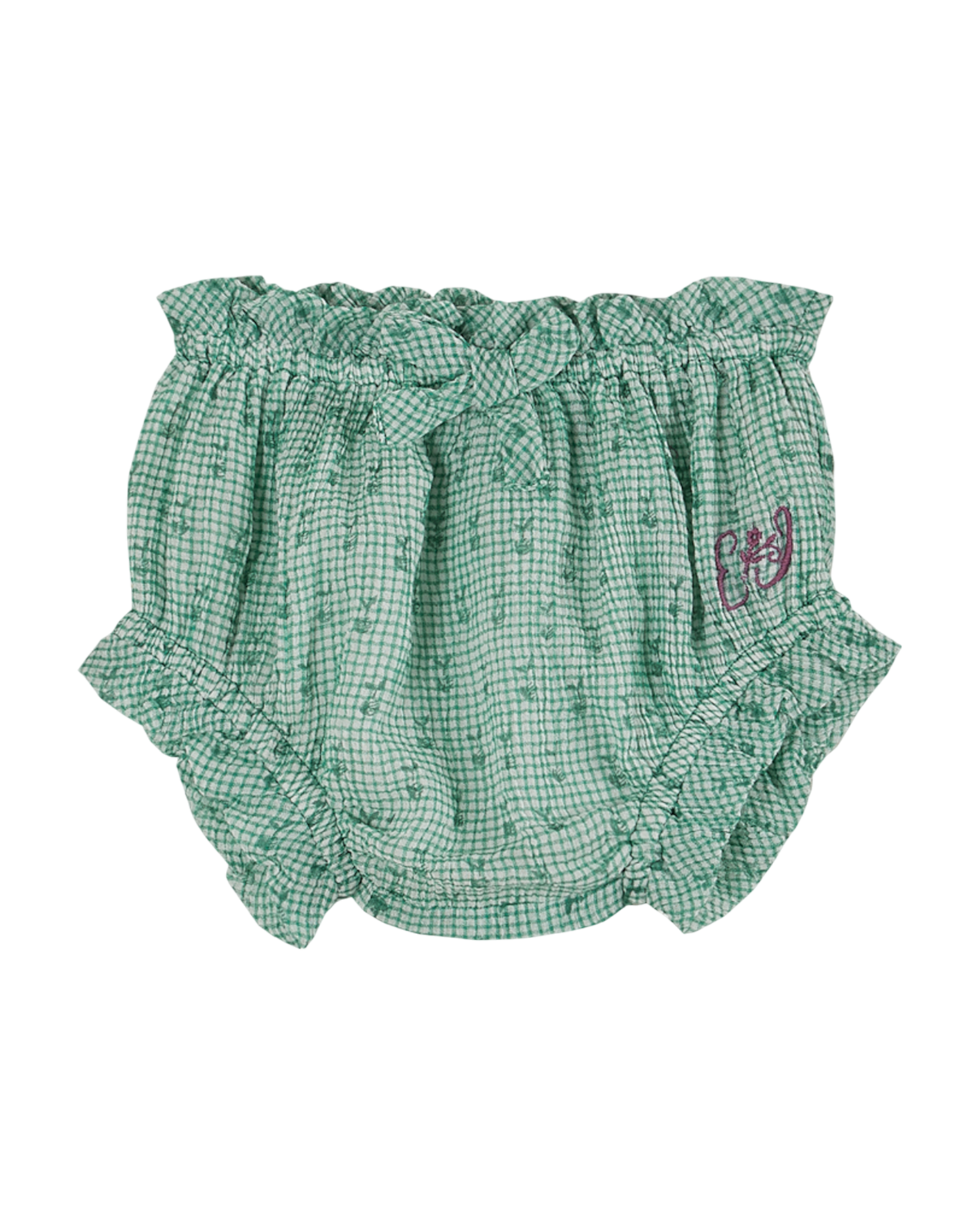 Bloomer crépon de coton vichy vert