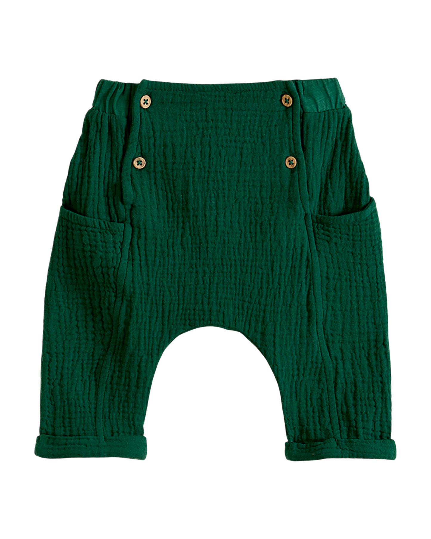 Sarouel gaze de coton double face vert