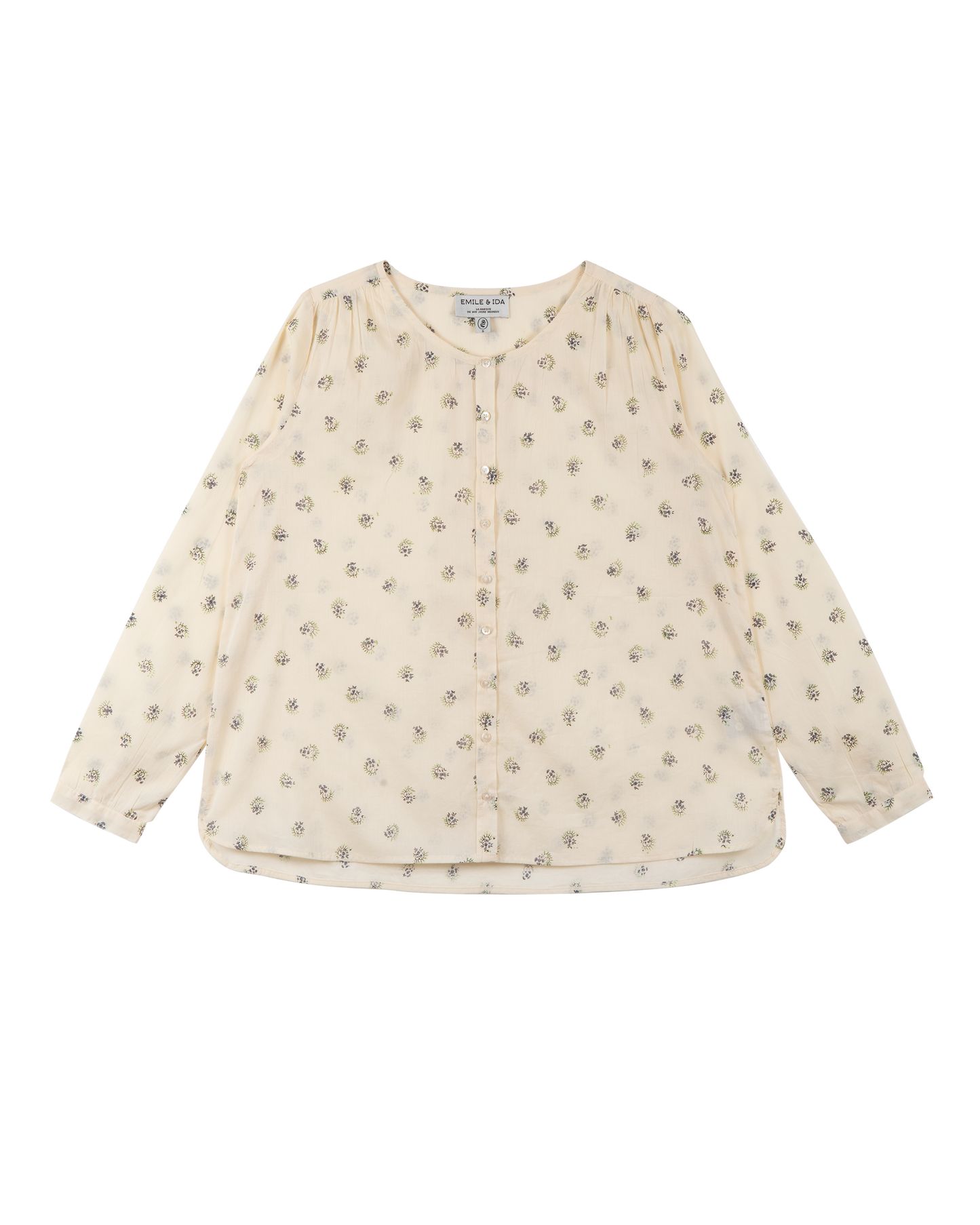 Blouse femme voile de coton écru groseille