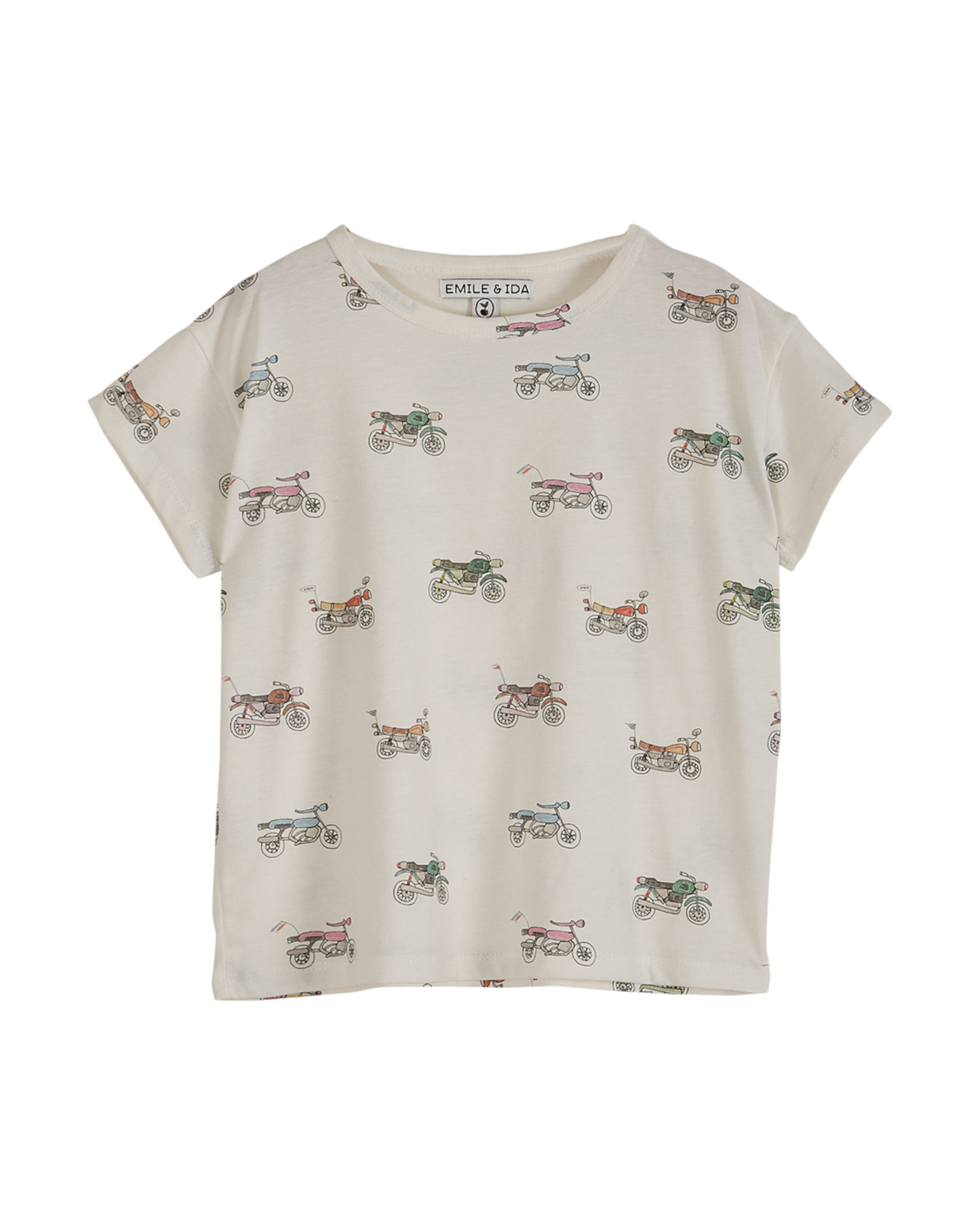 T-shirt coton bio moto écru