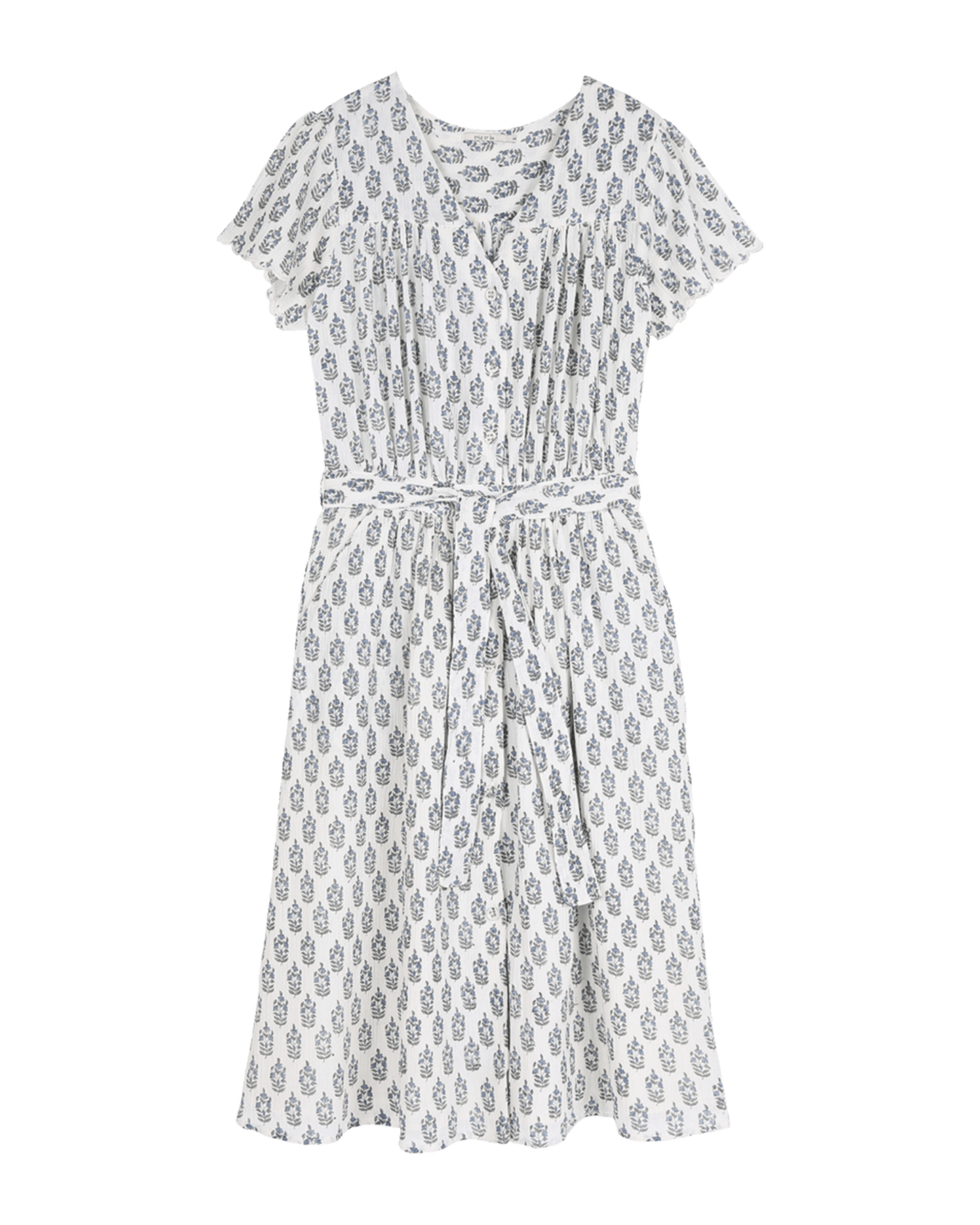 Robe imprimée jacinthe écru