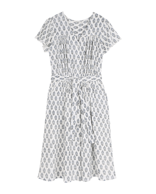 Robe imprimée jacinthe écru