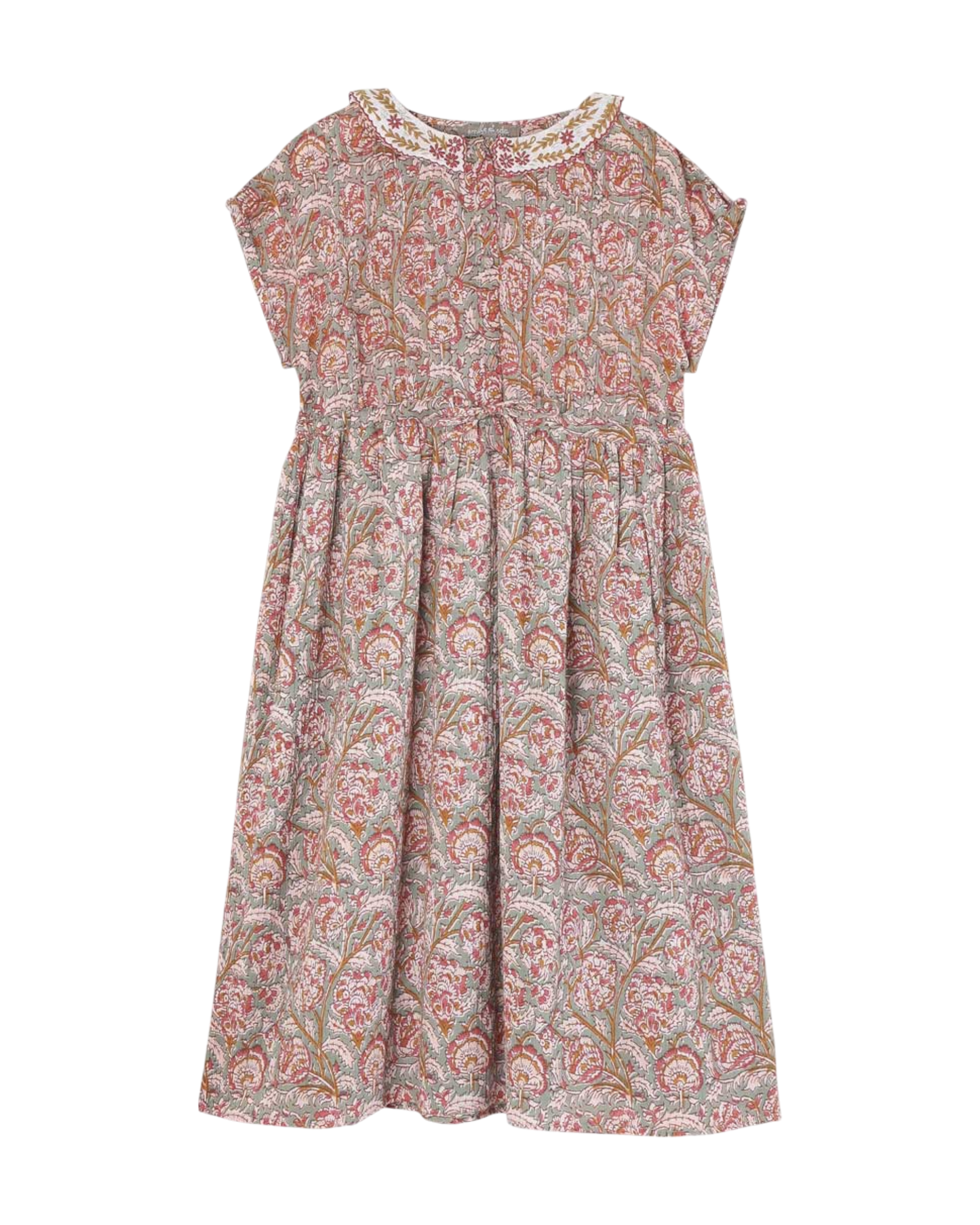 Robe à fleurs jade