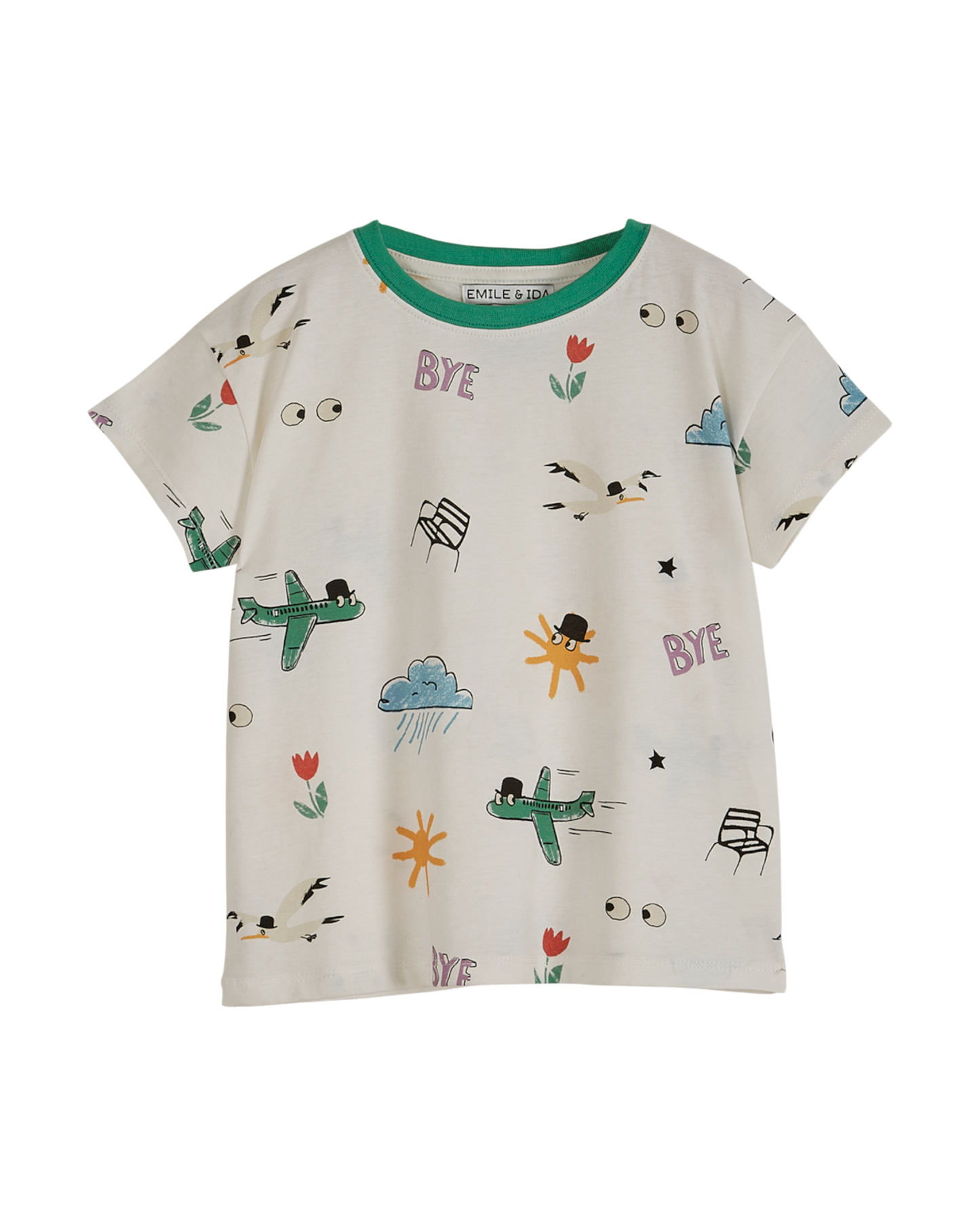 T-shirt coton bio imprimé écru