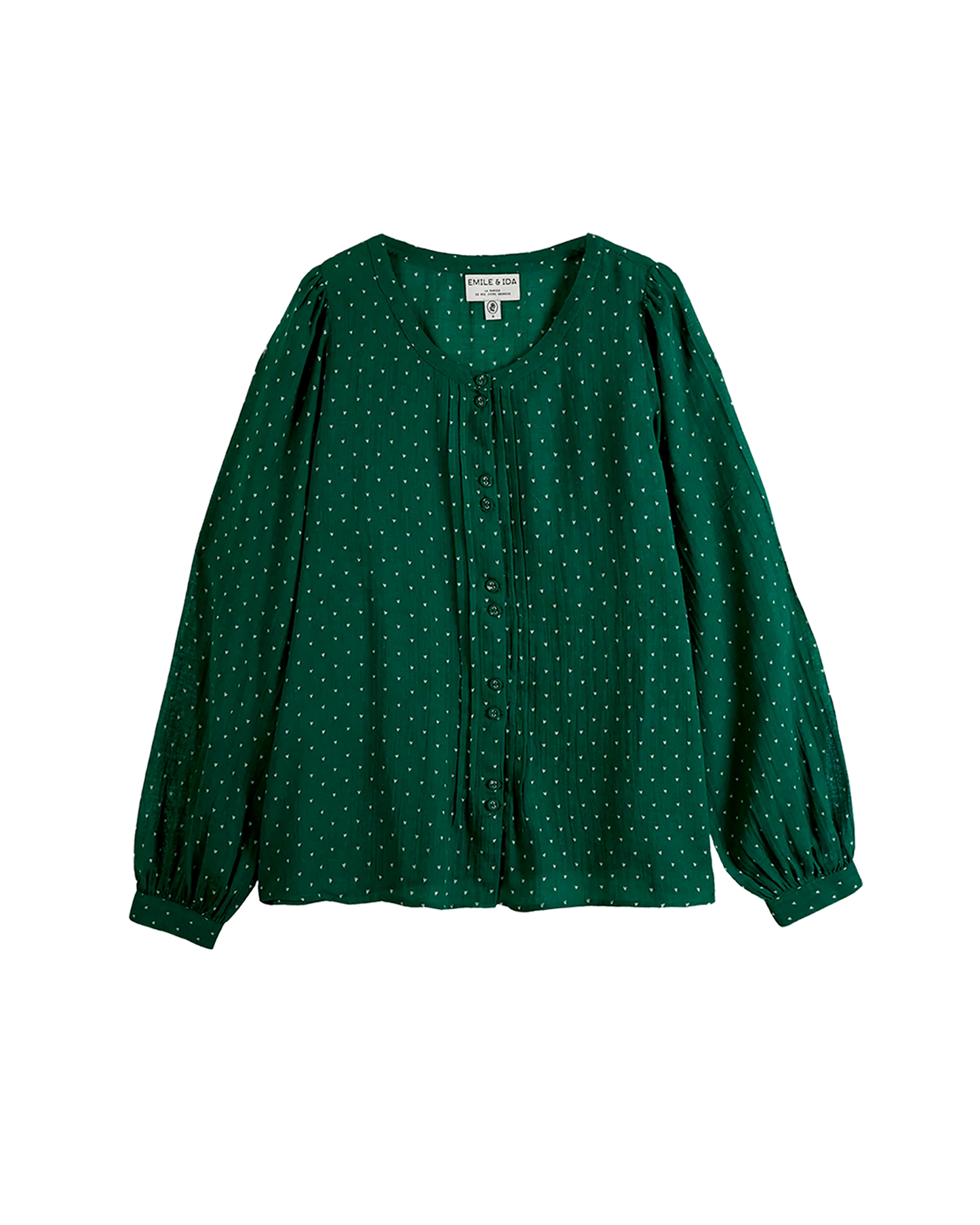 Blouse crépon de coton vert