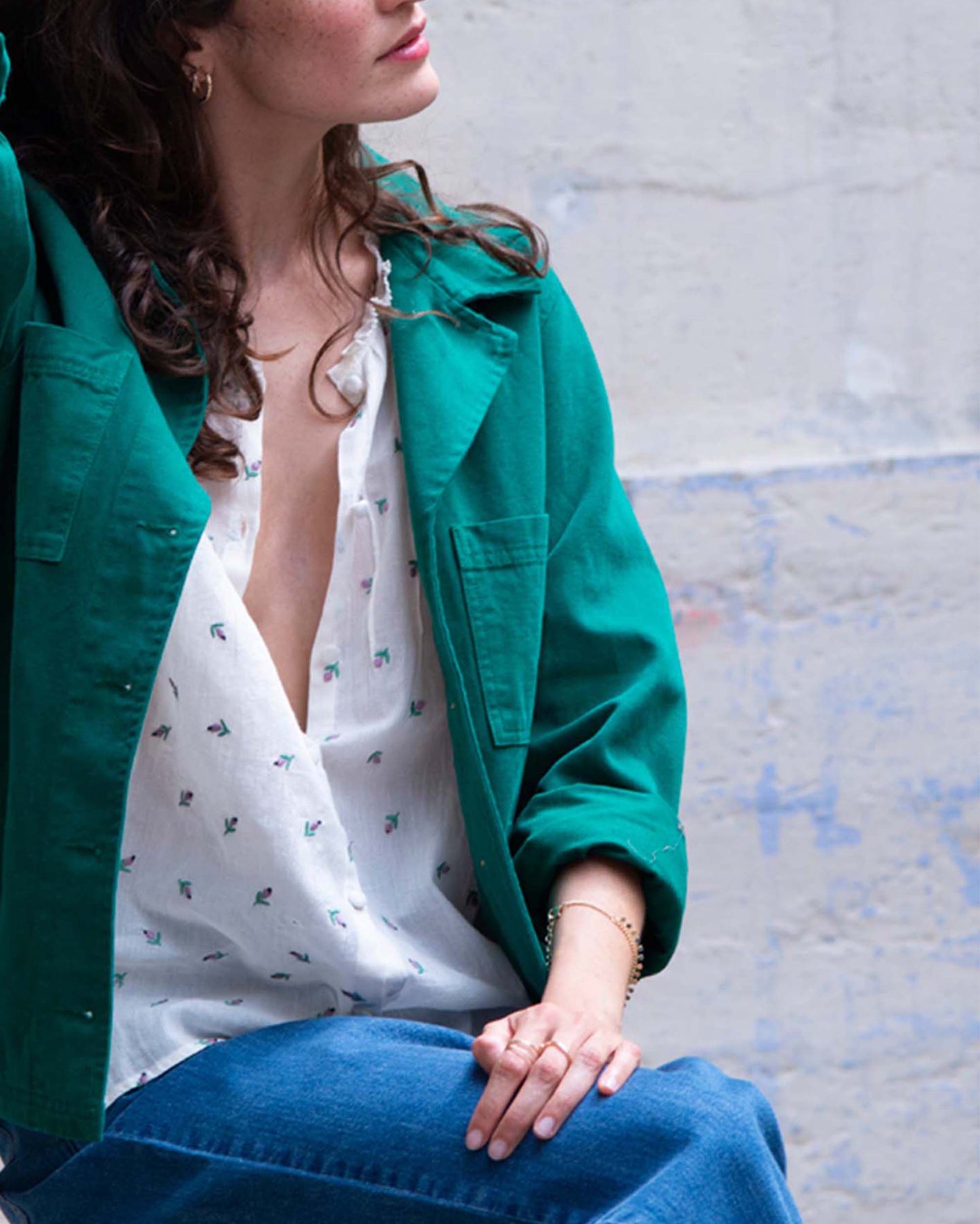Blouse voile de coton écru