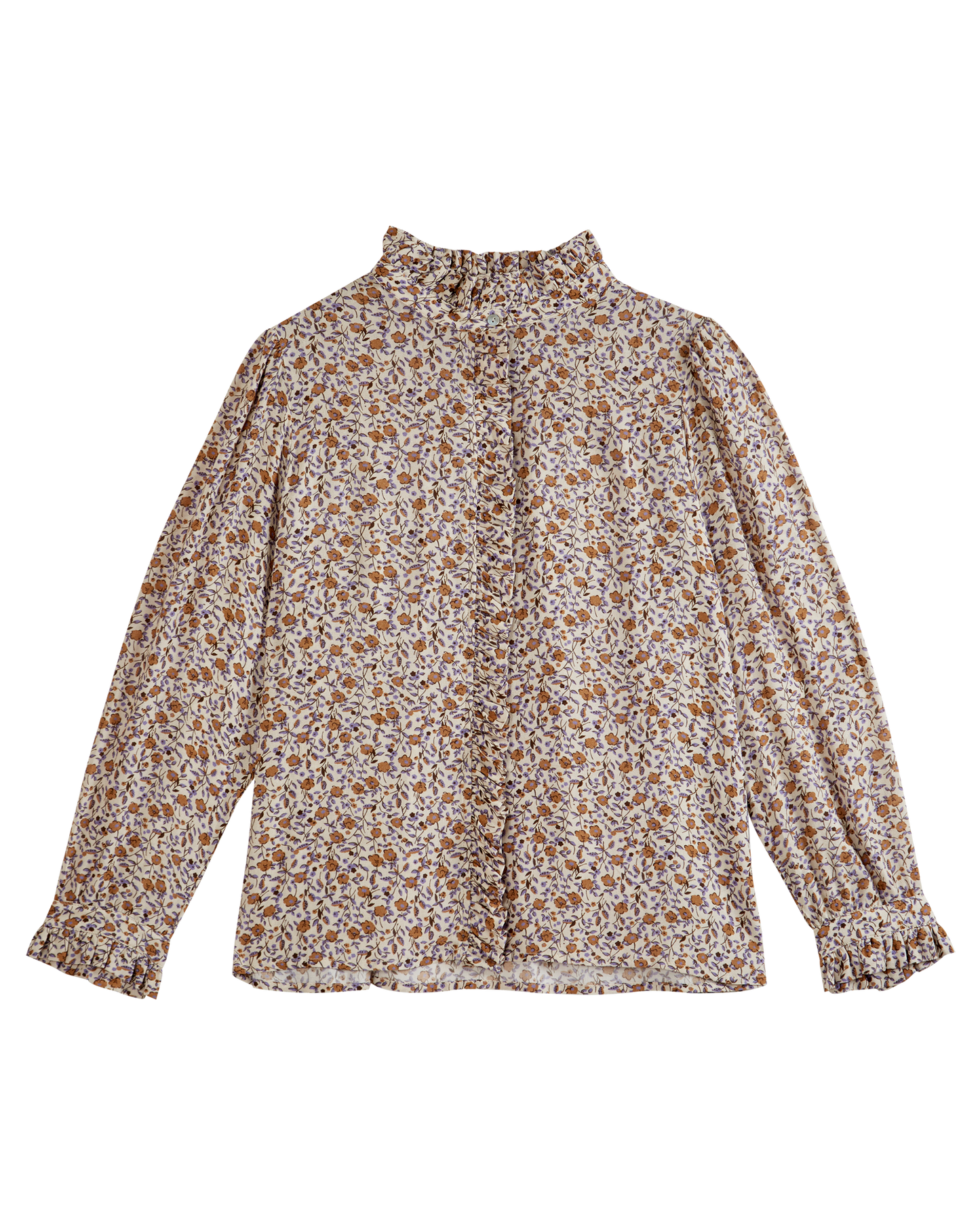 Blouse campanule marron et violet