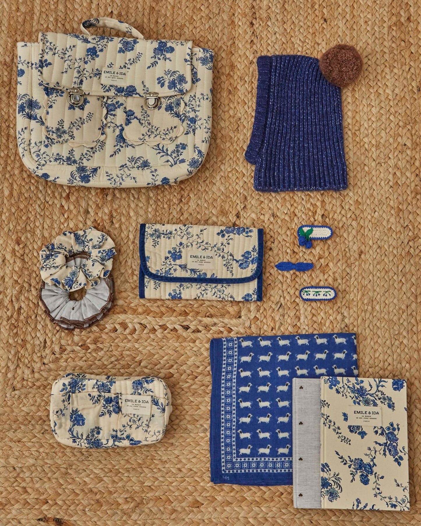 Cartable - Matelassé orchid bleu