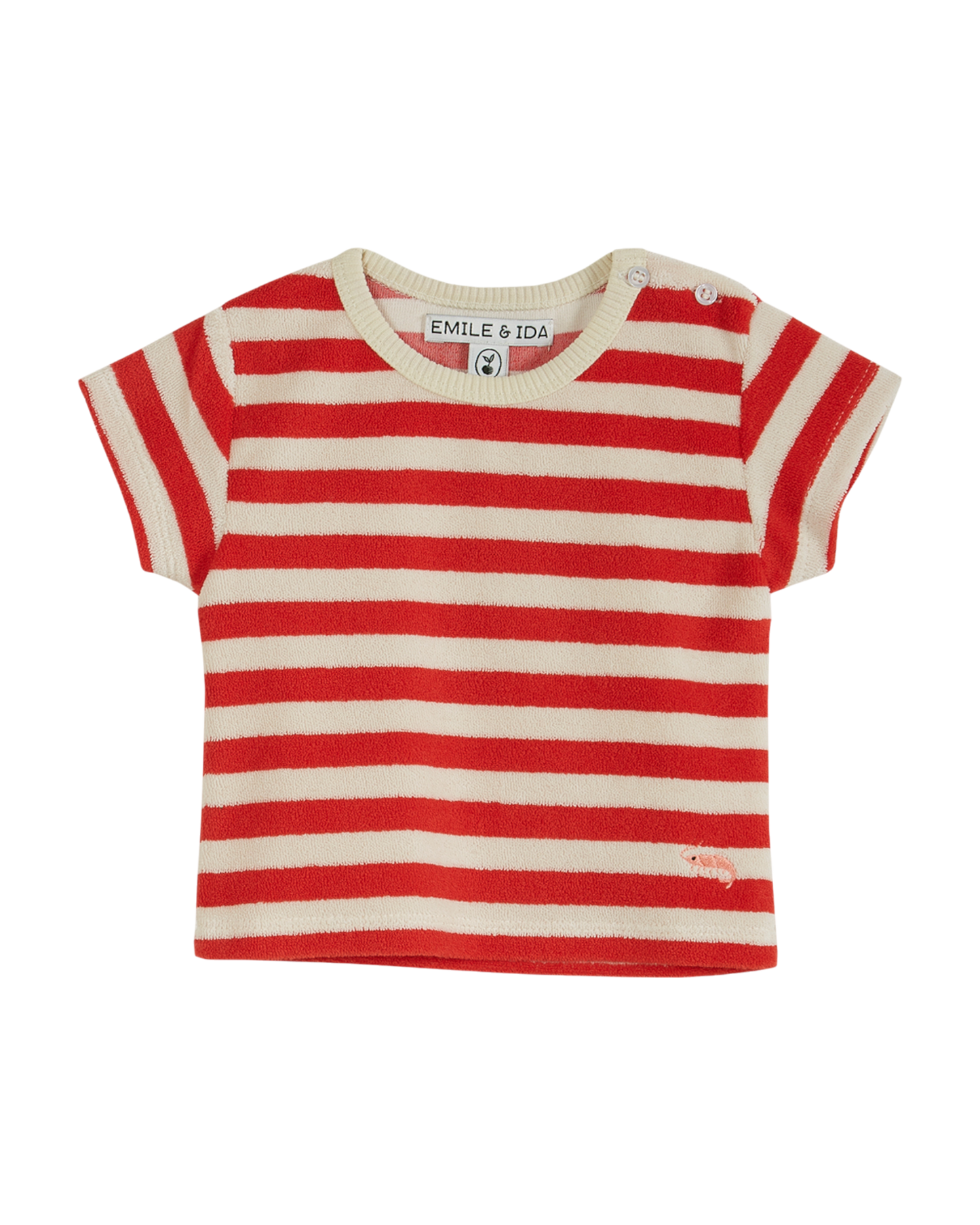 T-shirt éponge rayé rouge