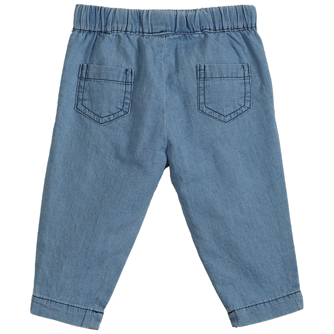 Pantalon chambray bleu