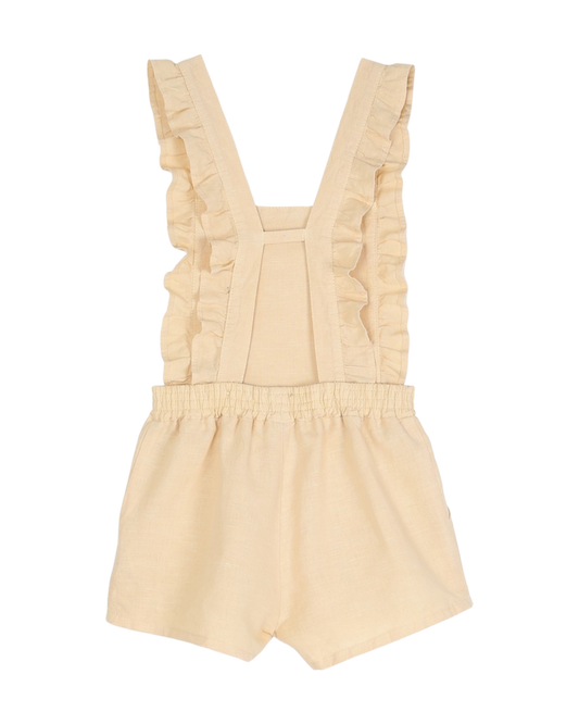 Salopette short volantée vanille