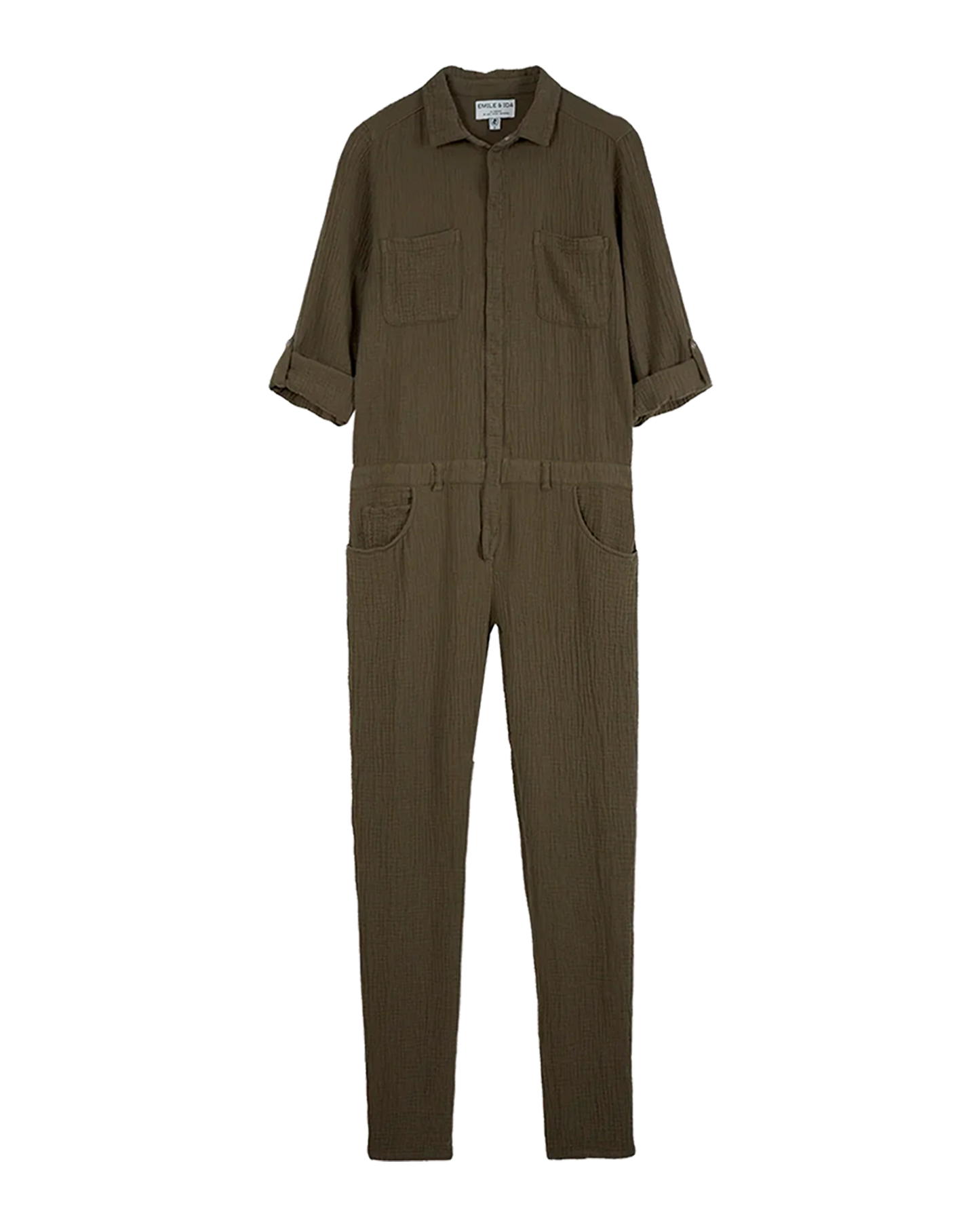 Combinaison double gaze de coton kaki