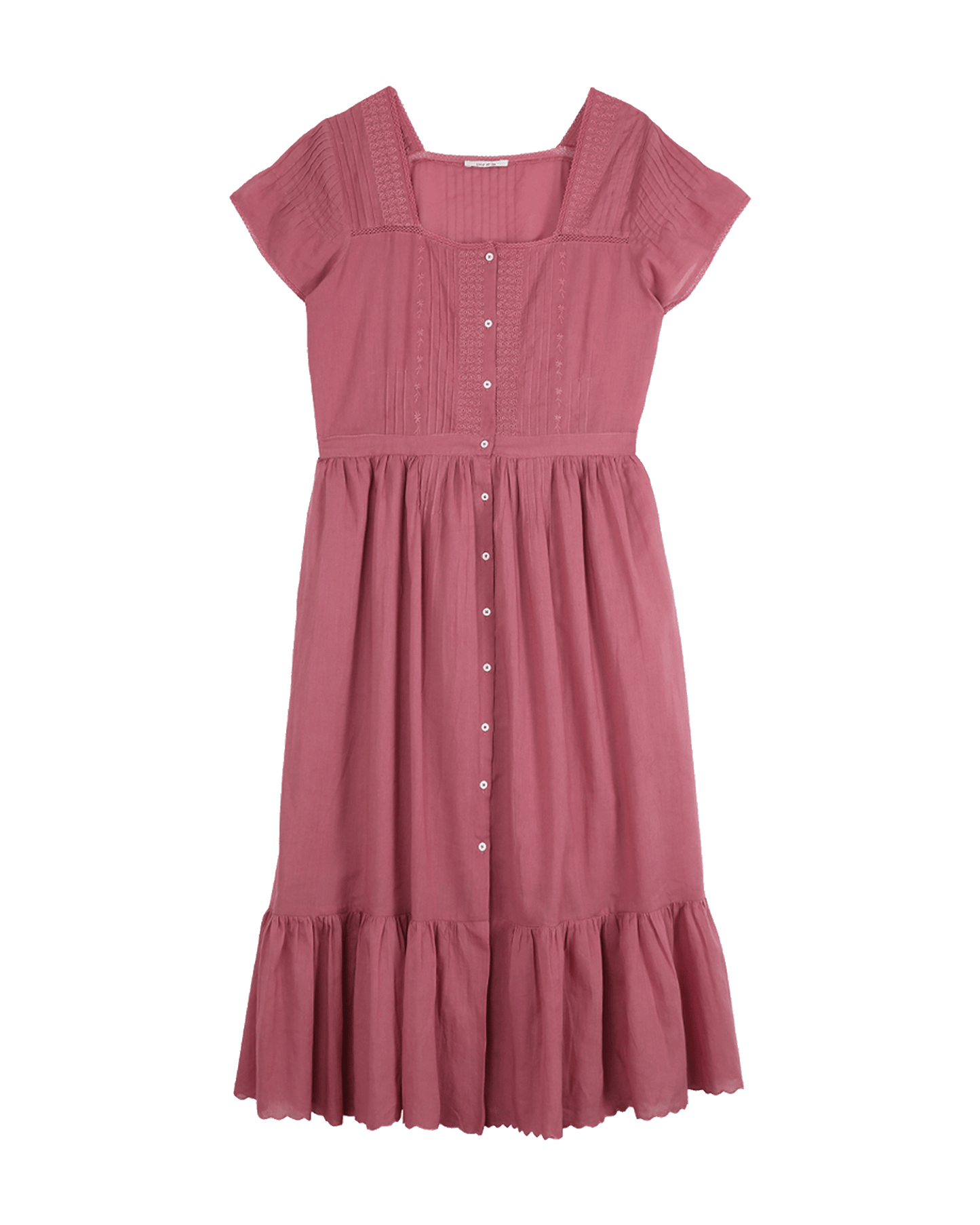 Robe chemisier longue vintage brique