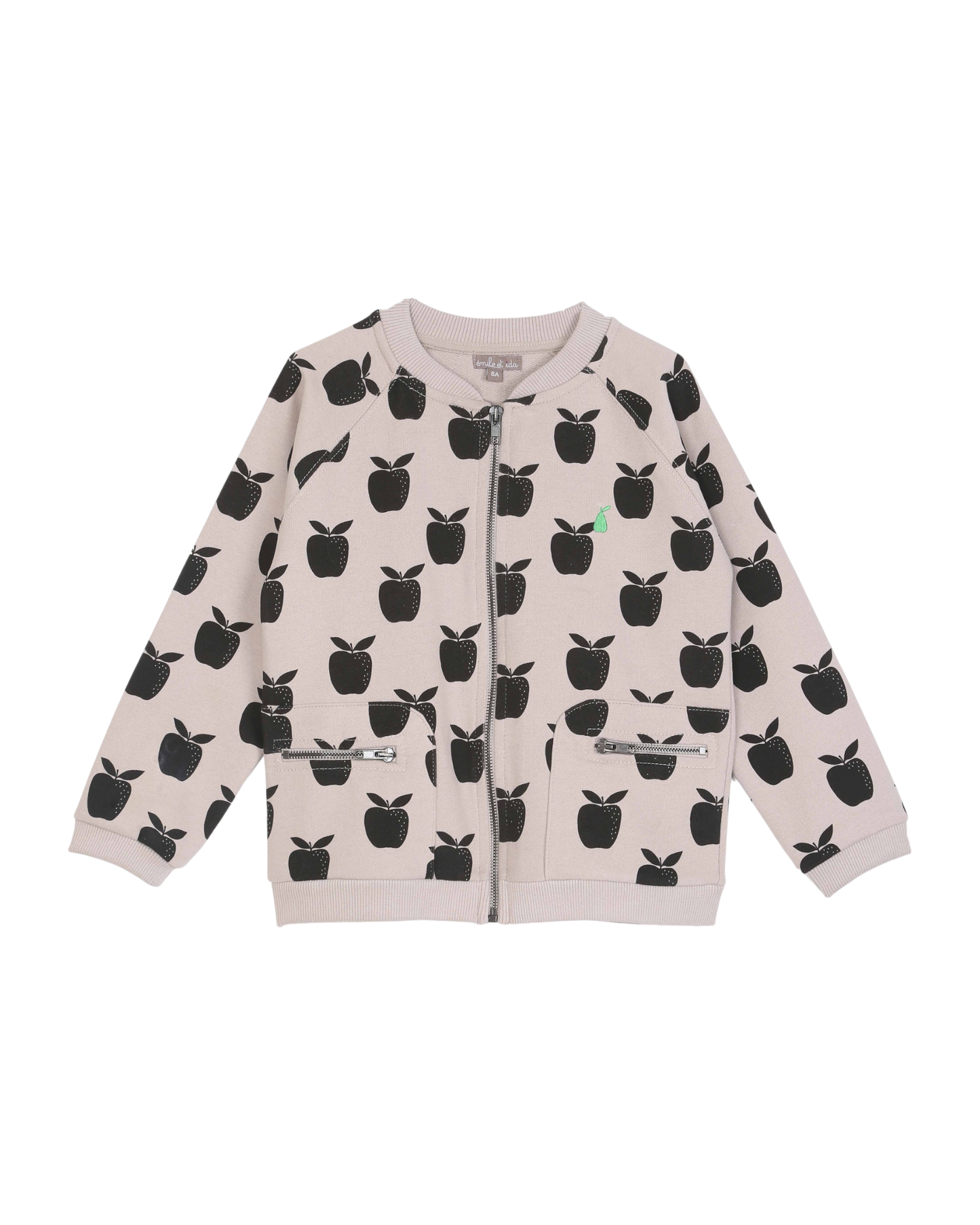 Sweat zippé pommes mastic