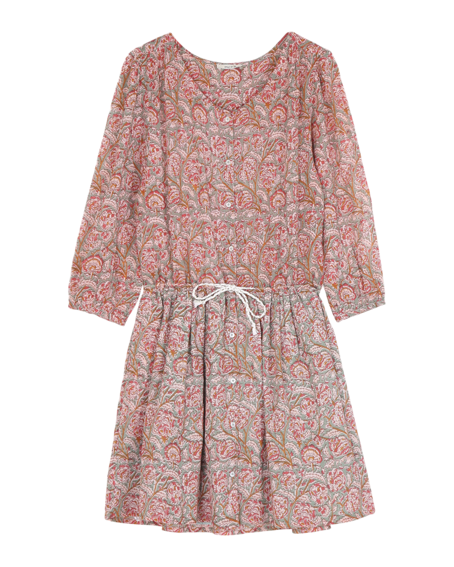 Robe chemisier imprimée jade
