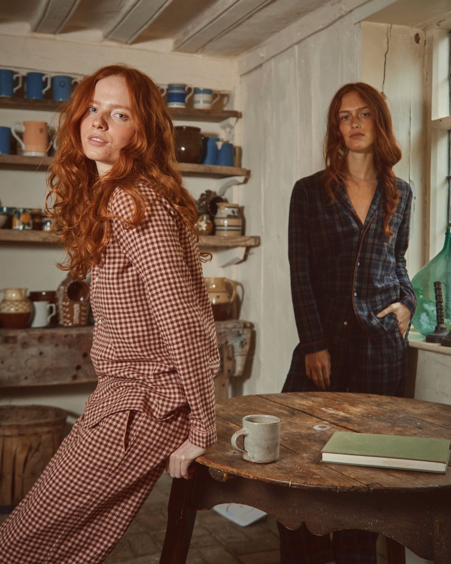 Pyjama femme vichy rose