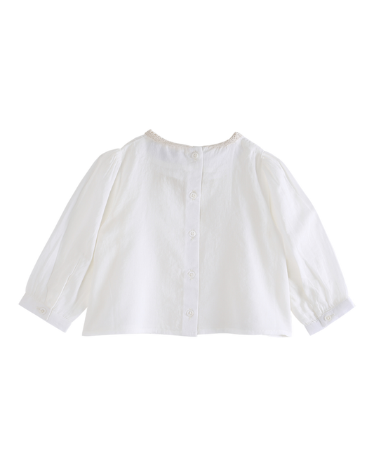 Blouse vintage brodée écru