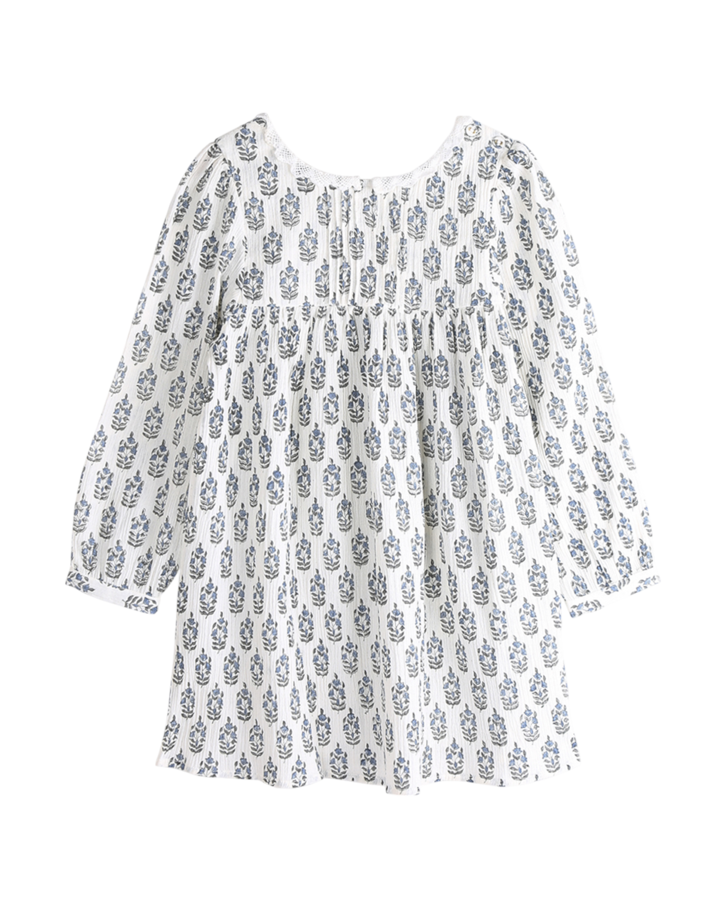 Robe à fleurs écru