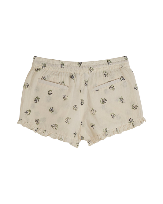 Short voile de coton groseille écru