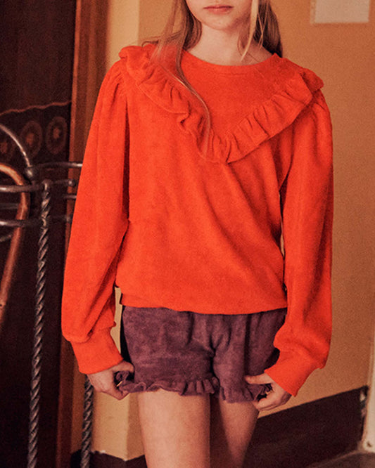 Sweat éponge velours rouge