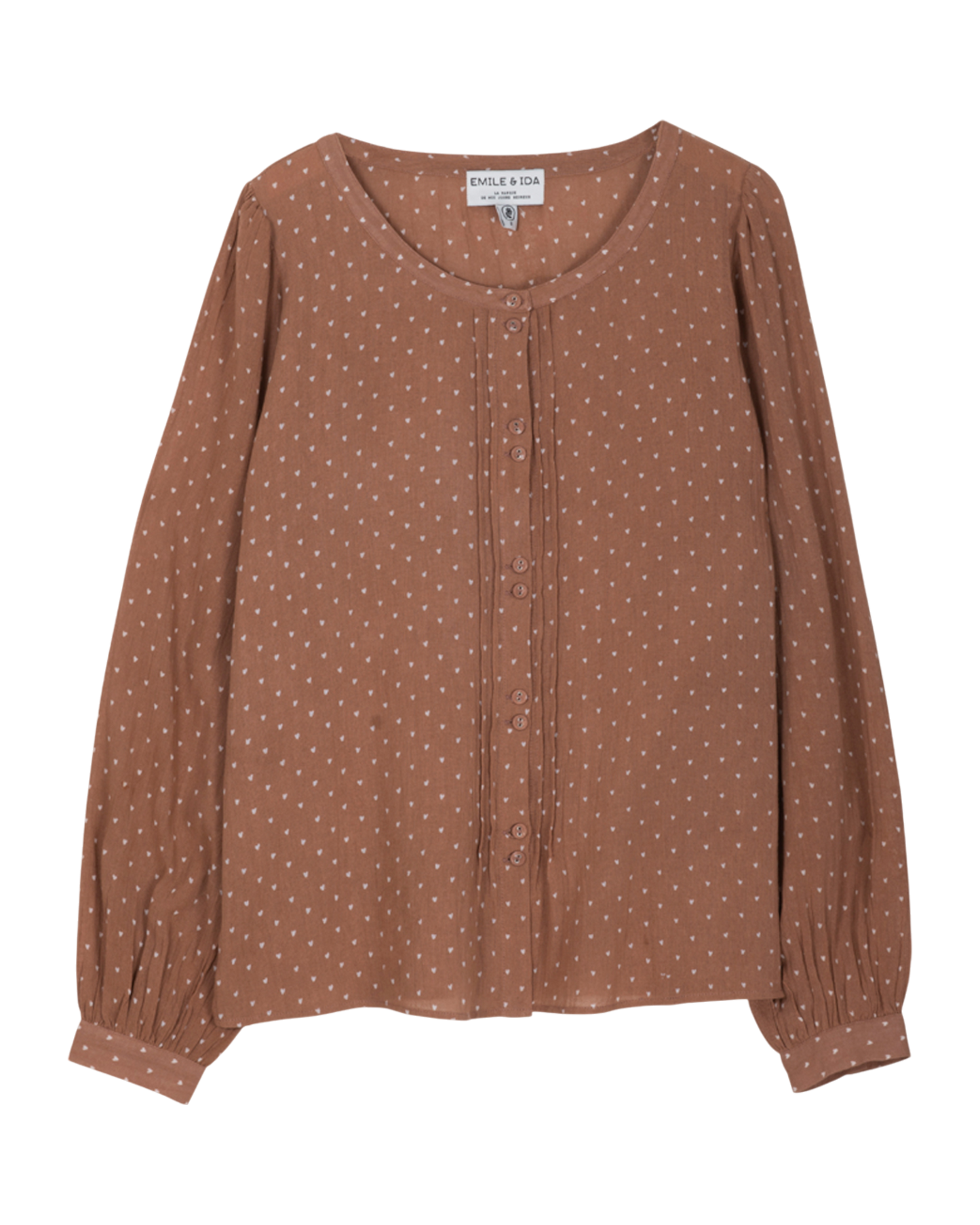 Blouse crépon de coton terracotta