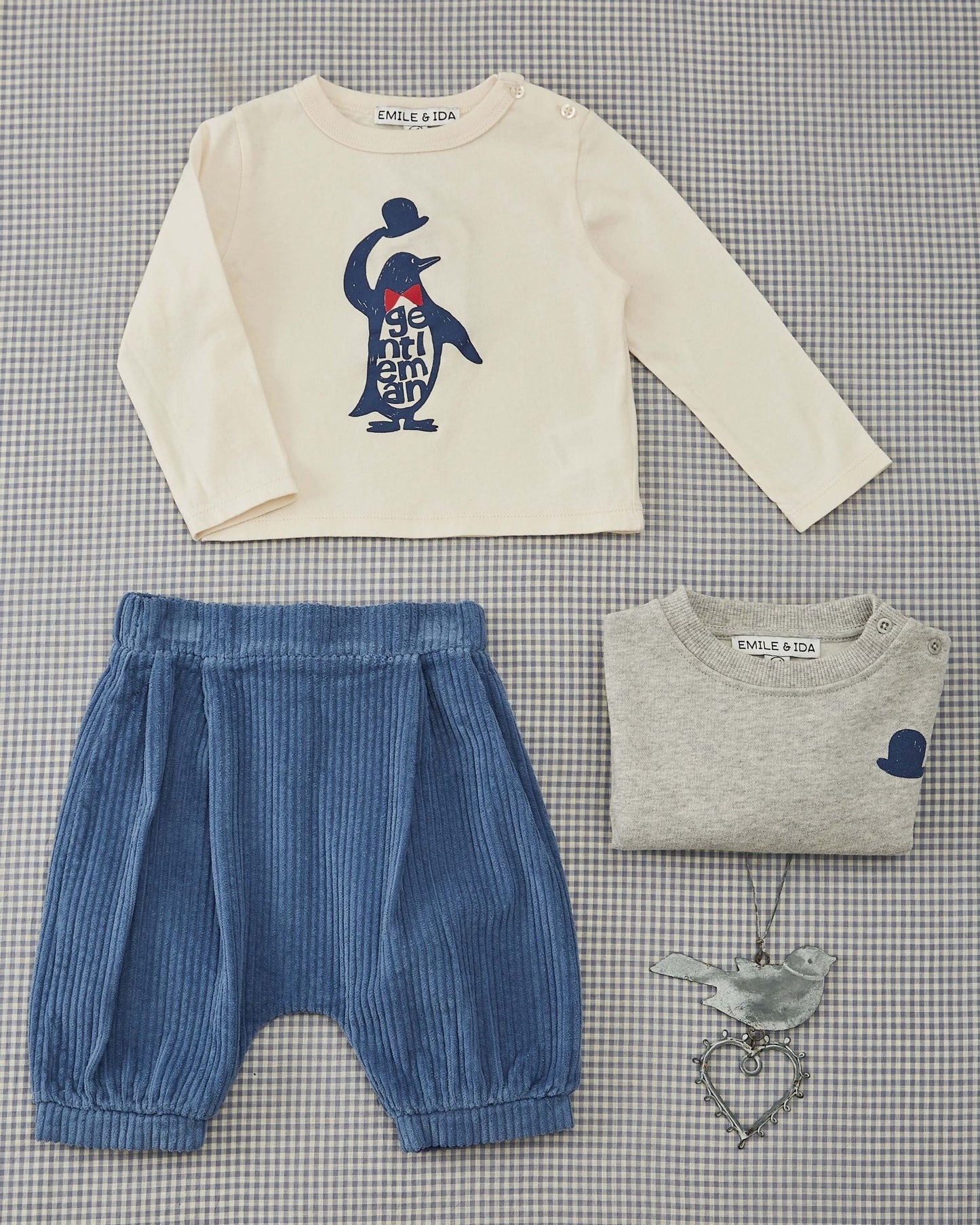 T-shirt coton bio pingouin crème