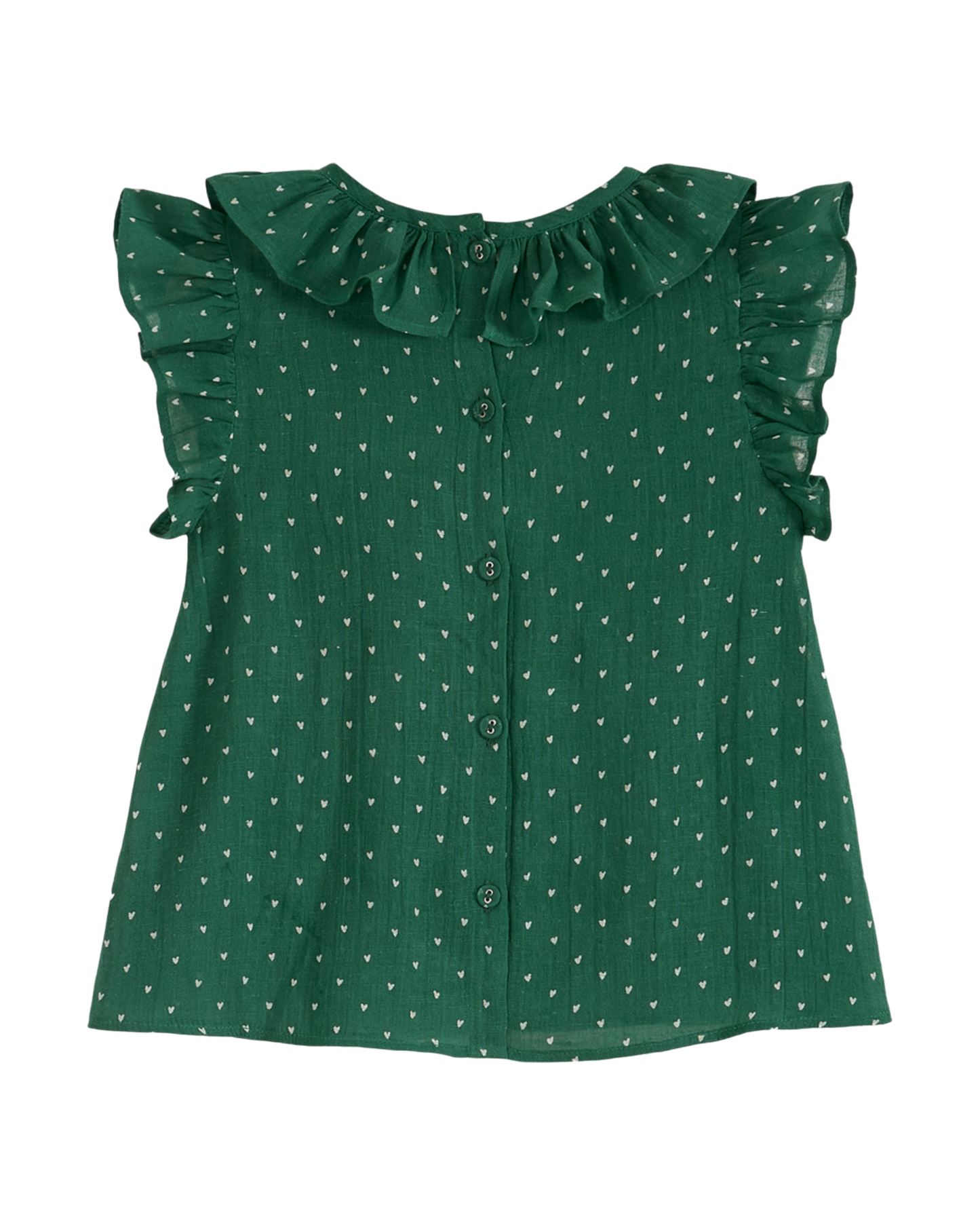 Blouse smockée créponnée vert