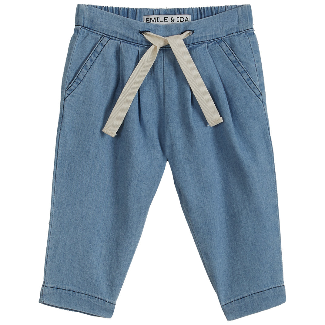 Pantalon chambray bleu