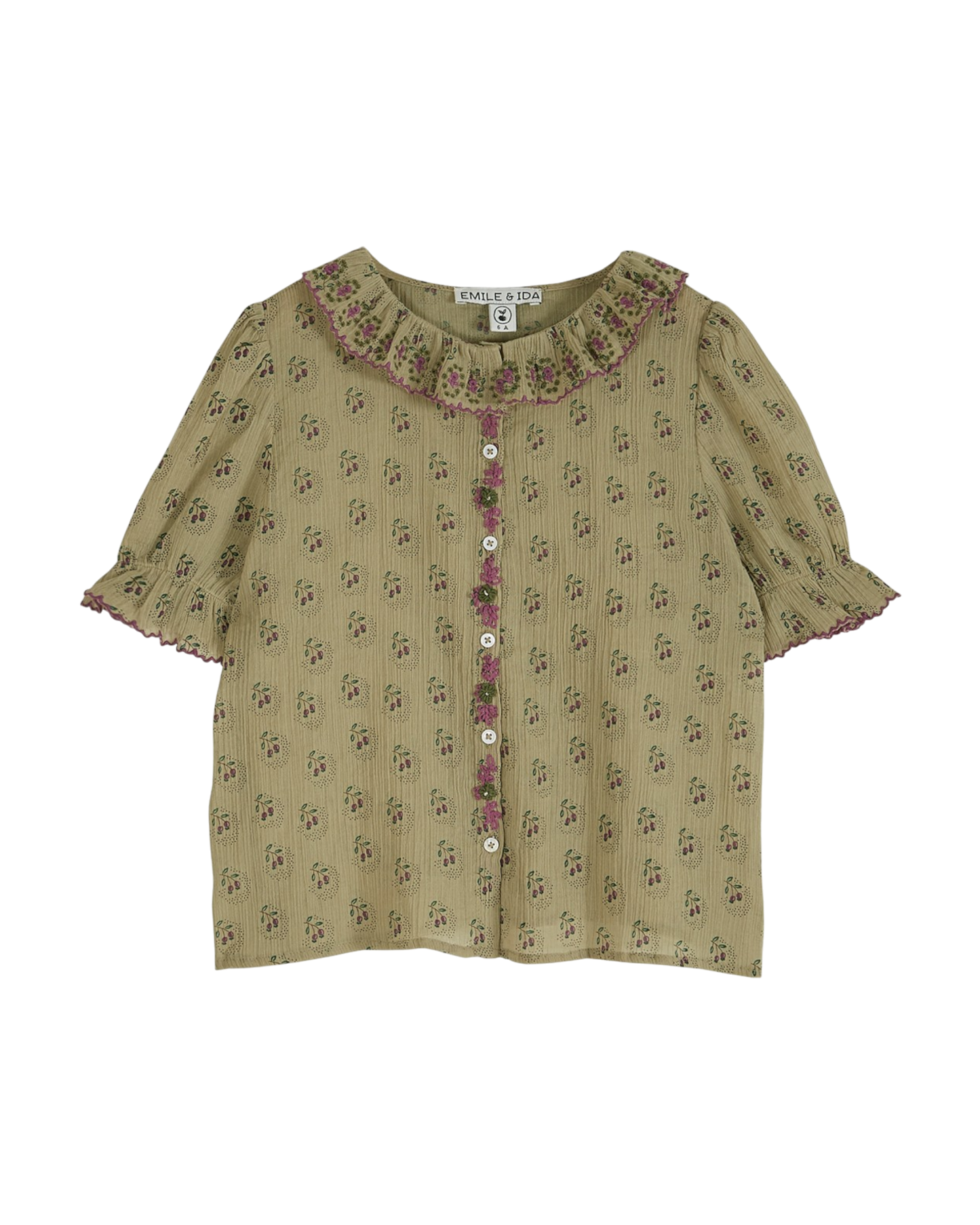 Blouse voile de coton créponné dominotier