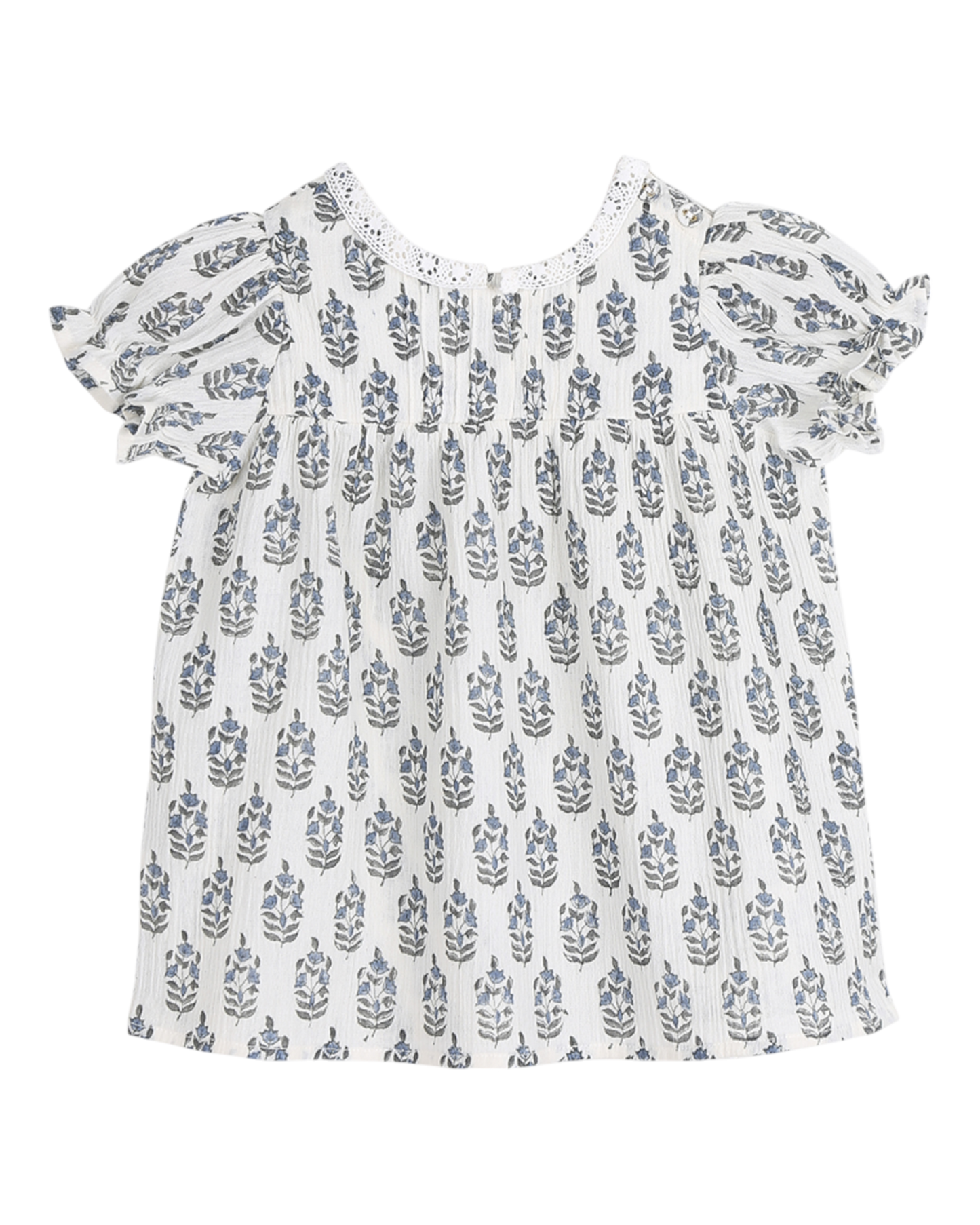 Robe bébé à fleurs écru