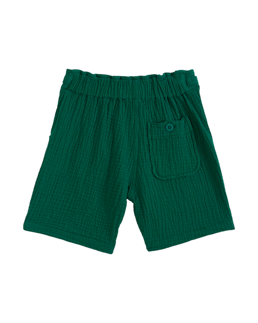 Short double gaze de coton vert