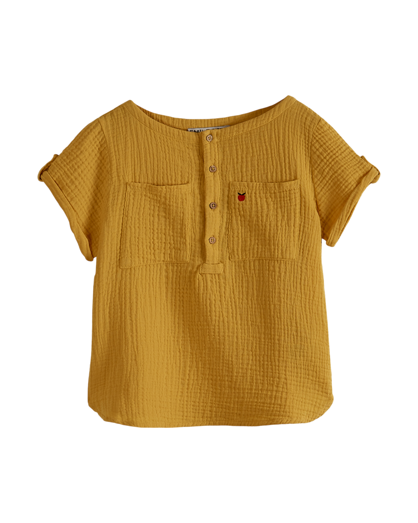 Kurta double gaze de coton jaune