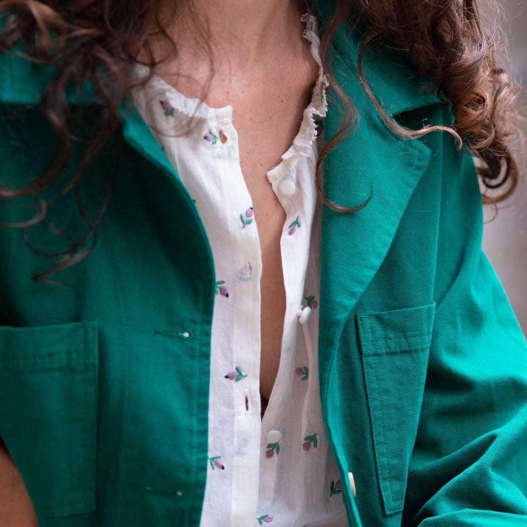 Blouse voile de coton écru
